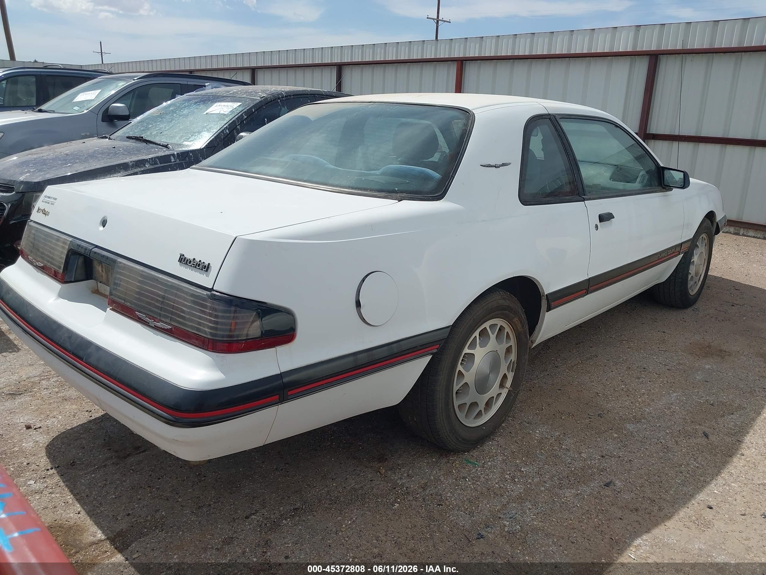 1987 Ford Thunderbird   White vin: 1FABP64W4HH195948