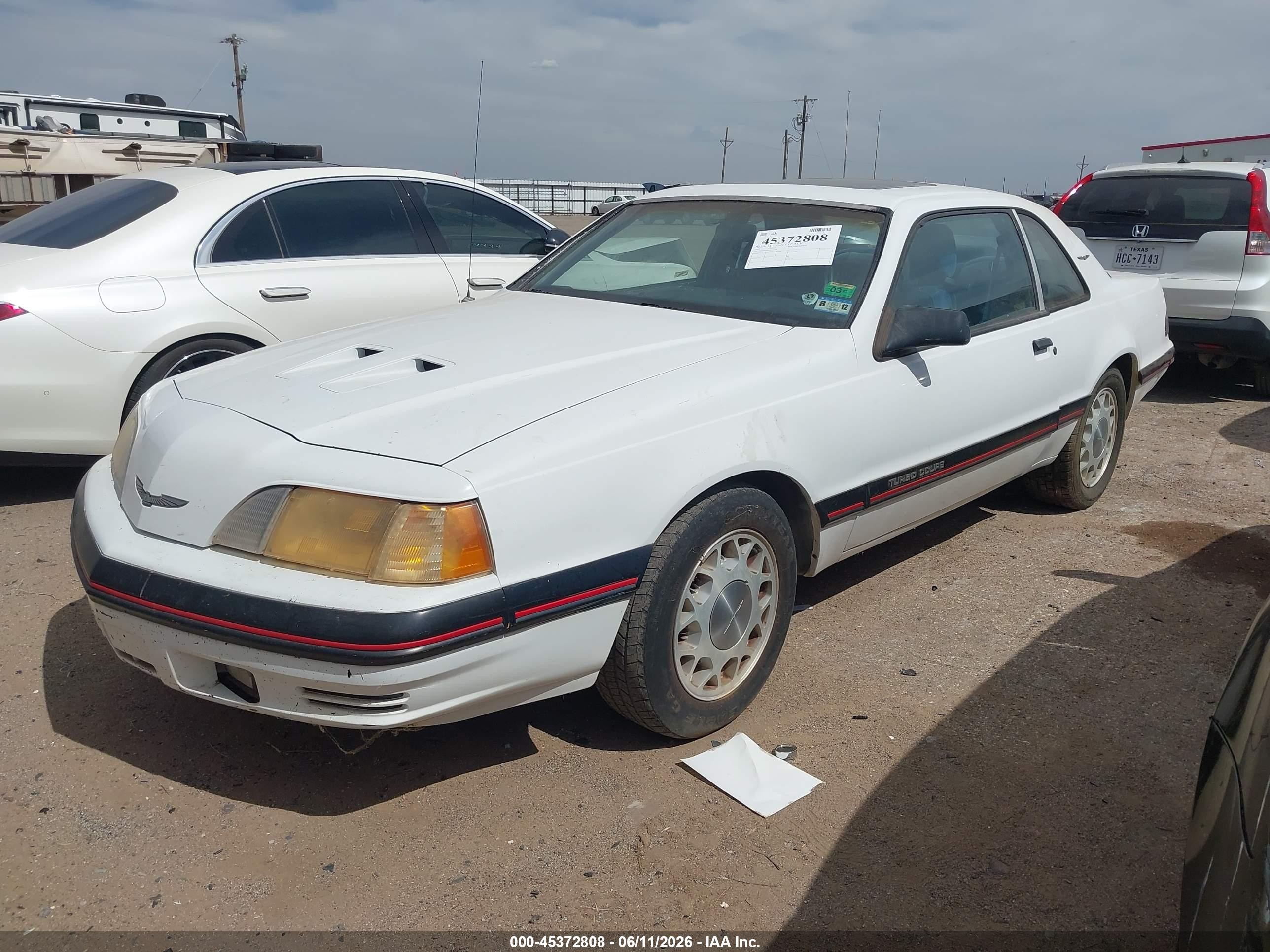 1987 Ford Thunderbird   White vin: 1FABP64W4HH195948