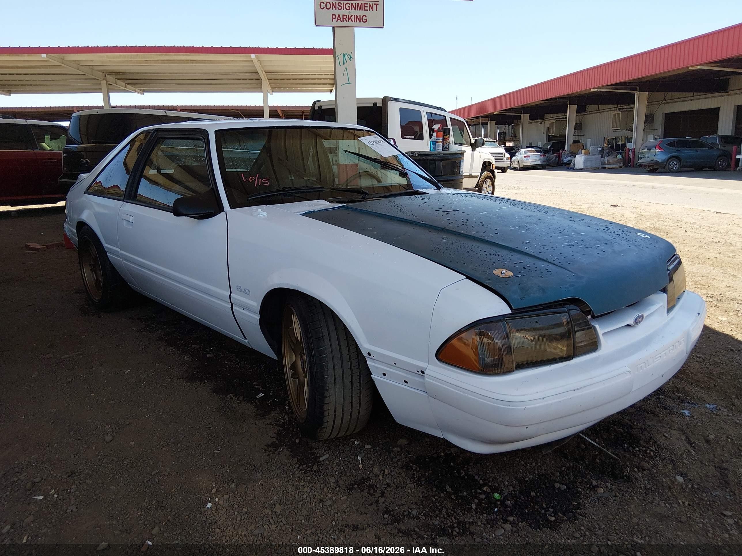 1993 Ford Mustang Lx White vin: 1FACP41E5PF215851