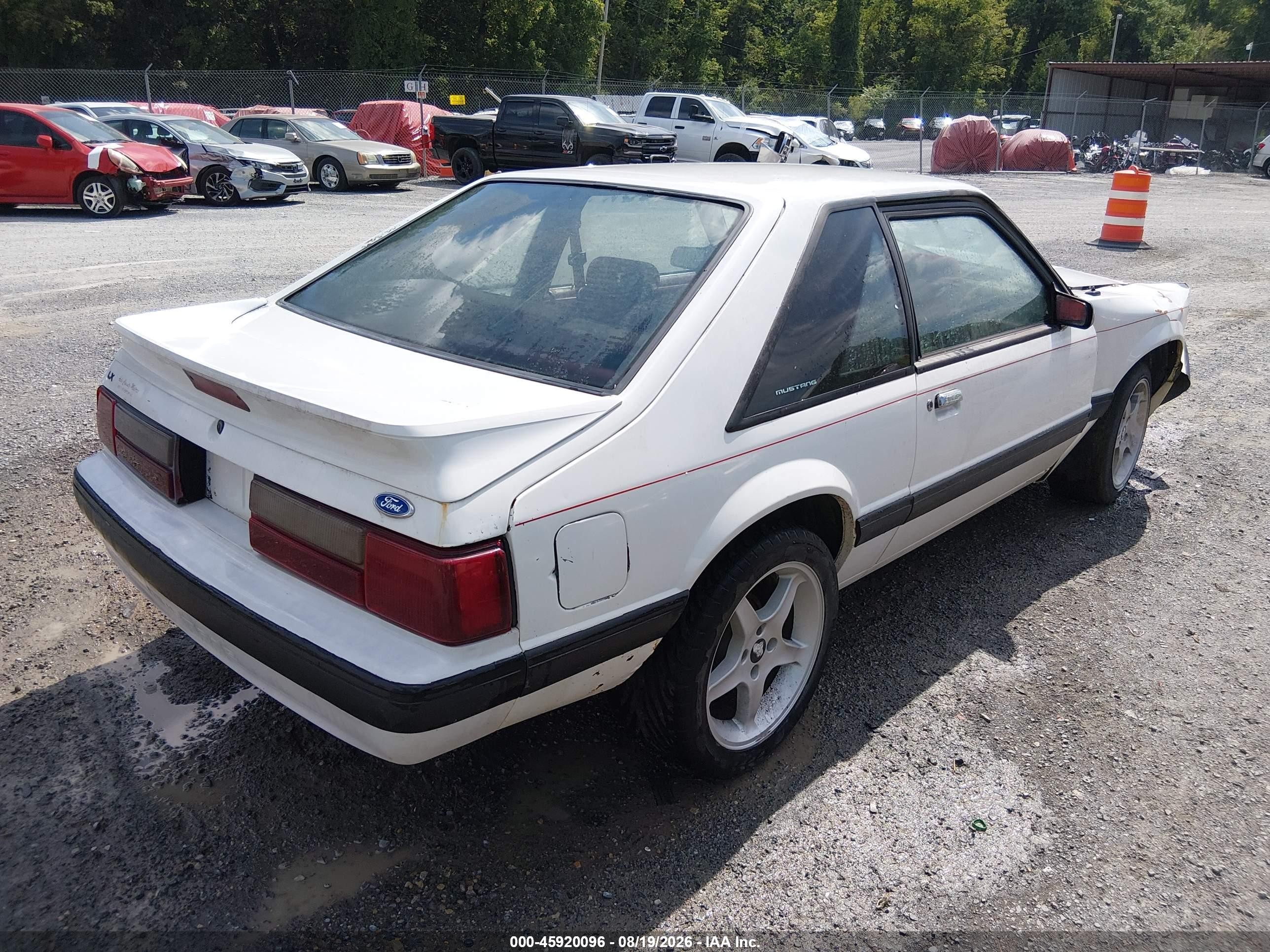 1991 Ford Mustang Lx White vin: 1FACP41M1MF176971