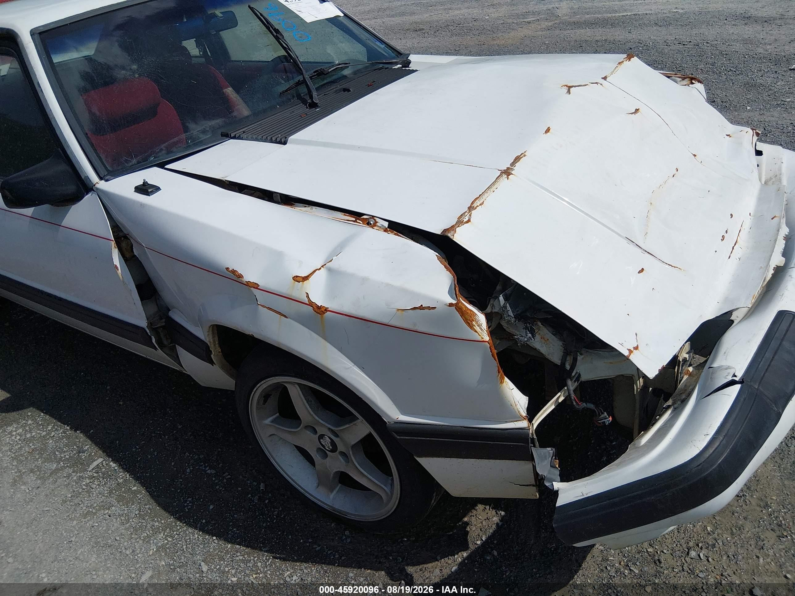 1991 Ford Mustang Lx White vin: 1FACP41M1MF176971