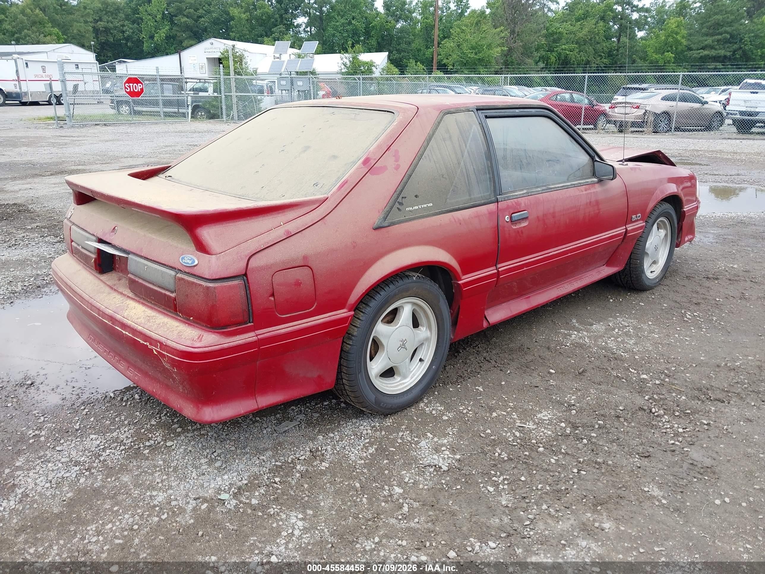 1991 Ford Mustang Gt/cobra Gt Red vin: 1FACP42E4MF129683