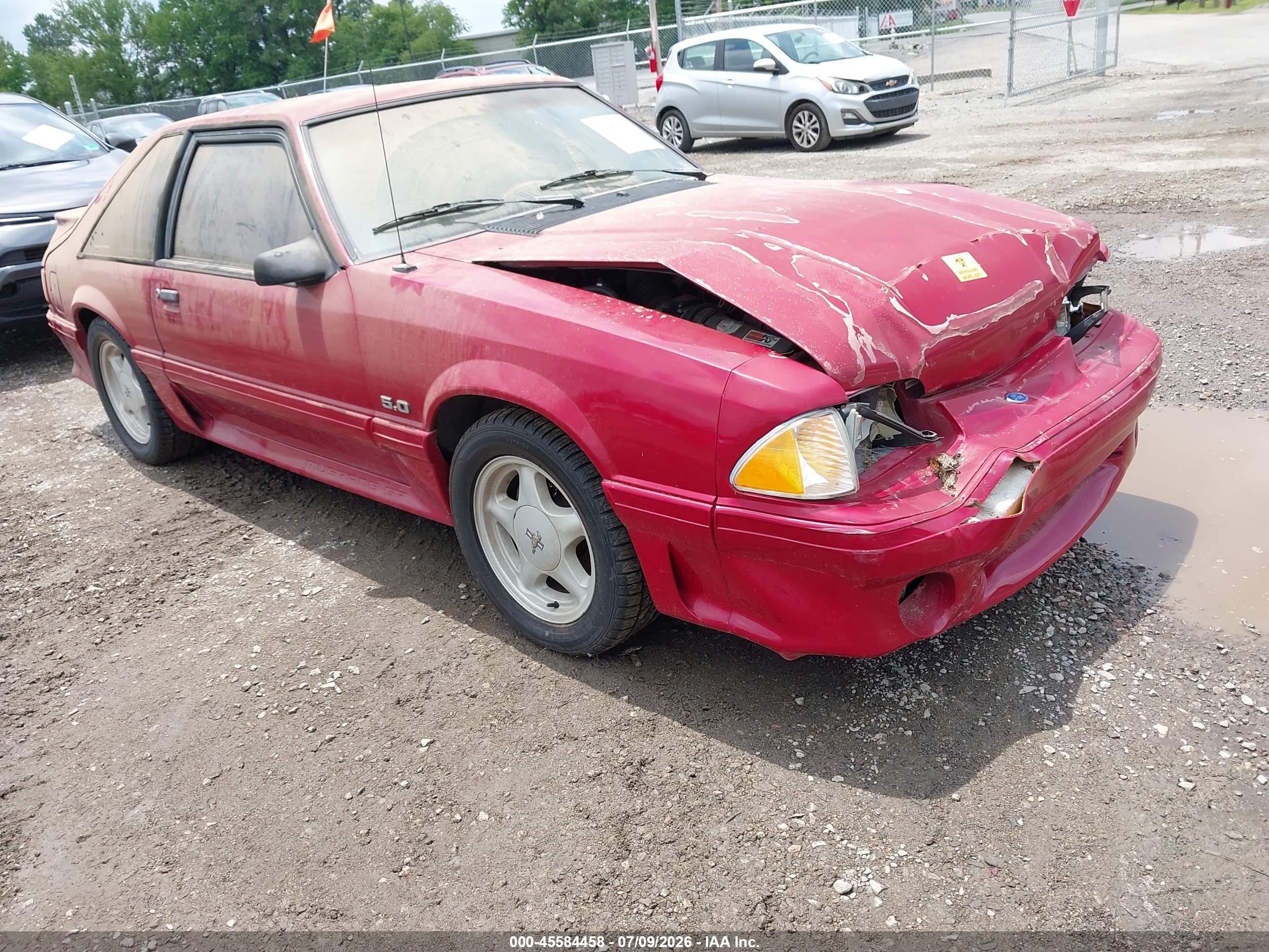 1991 Ford Mustang Gt/cobra Gt Red vin: 1FACP42E4MF129683