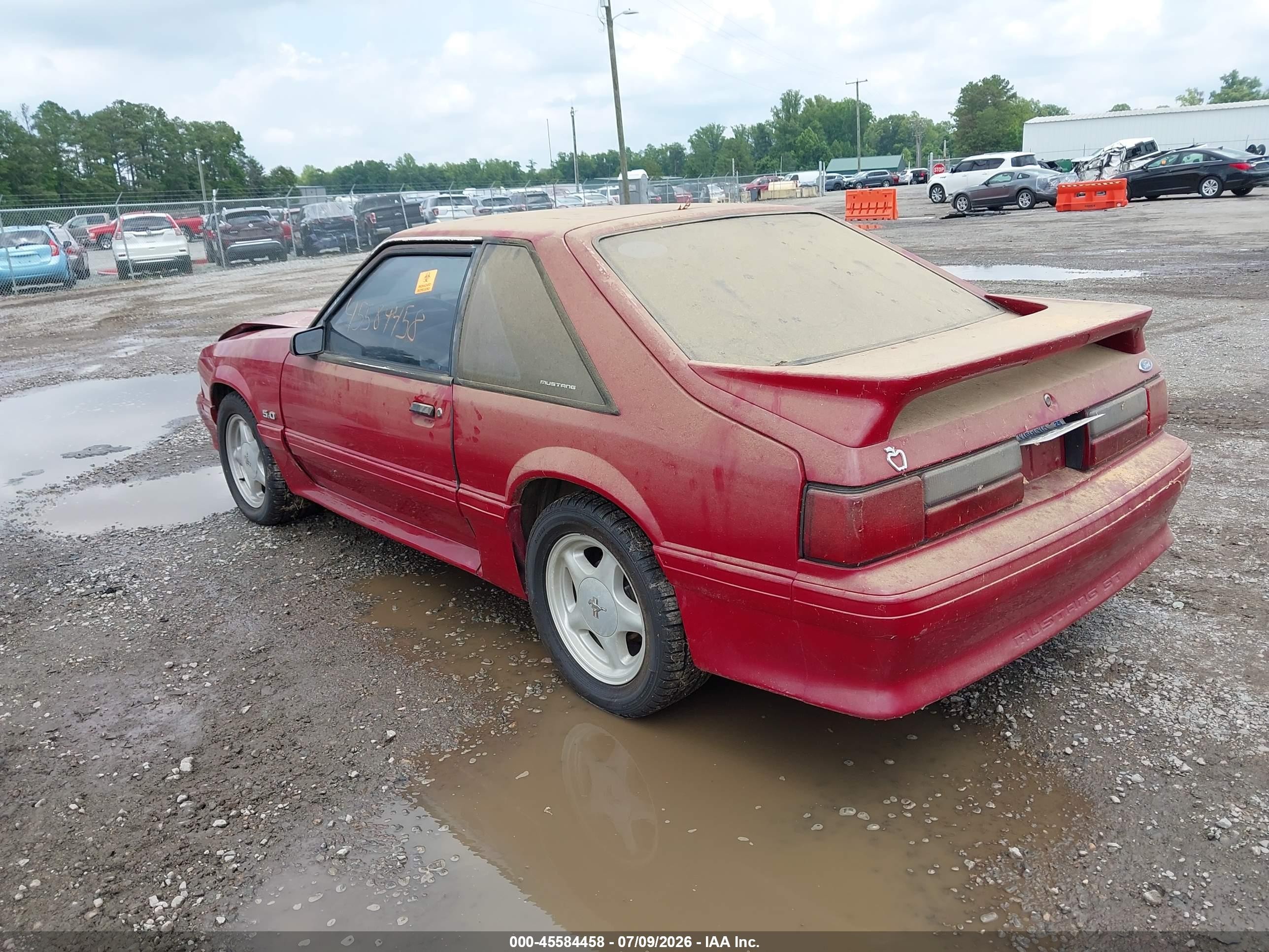 1991 Ford Mustang Gt/cobra Gt Red vin: 1FACP42E4MF129683