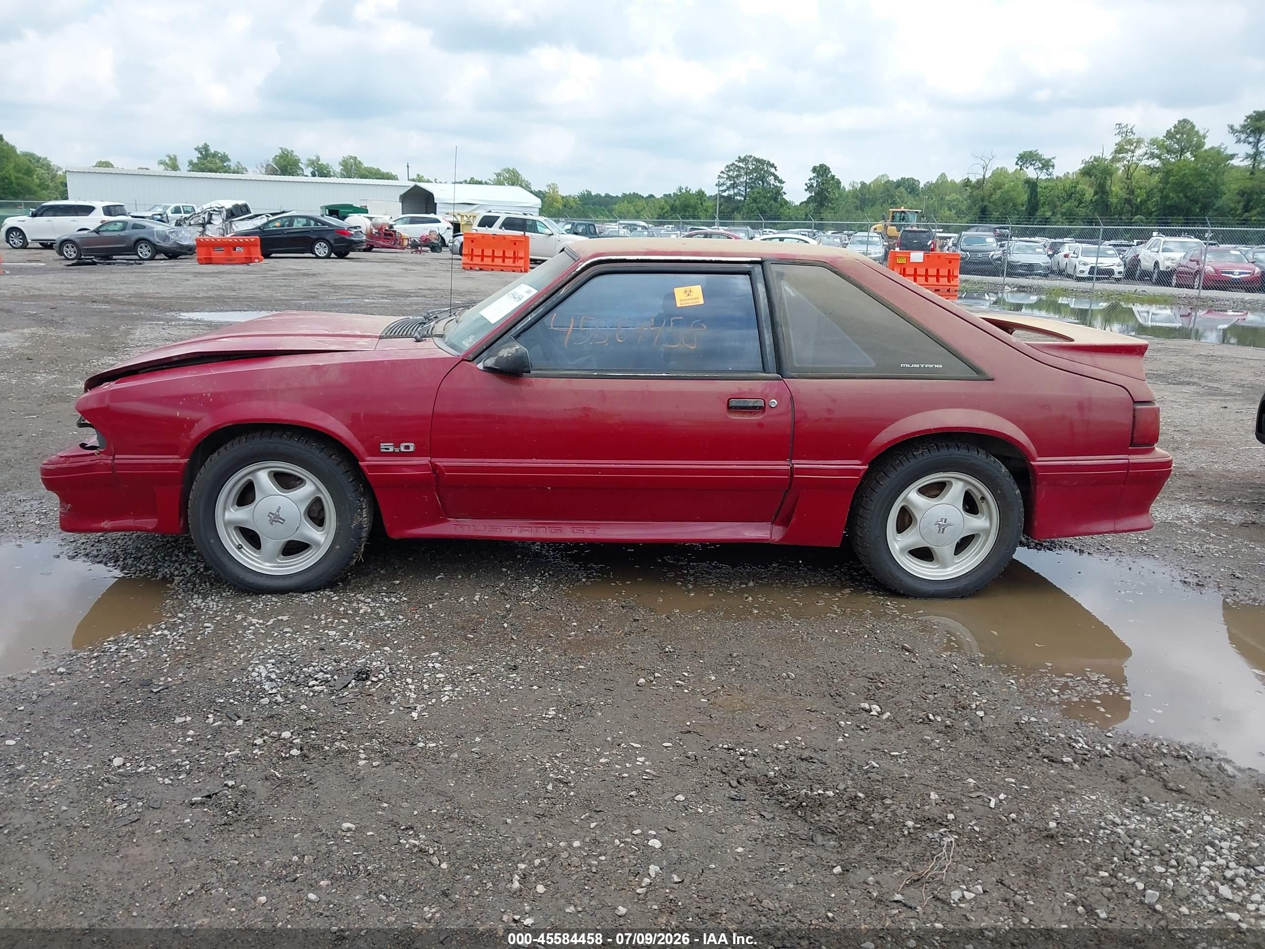 1991 Ford Mustang Gt/cobra Gt Red vin: 1FACP42E4MF129683