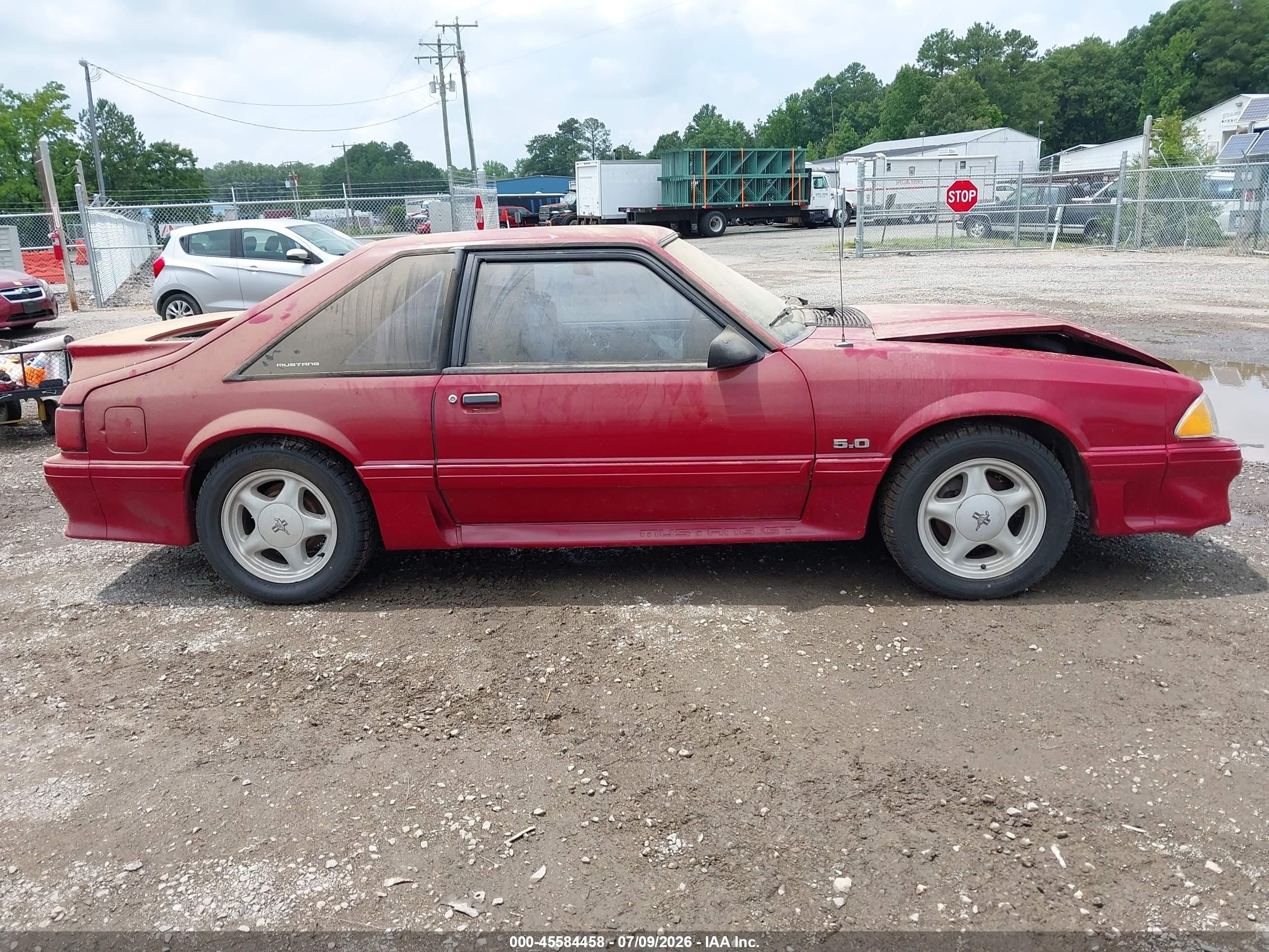 1991 Ford Mustang Gt/cobra Gt Red vin: 1FACP42E4MF129683