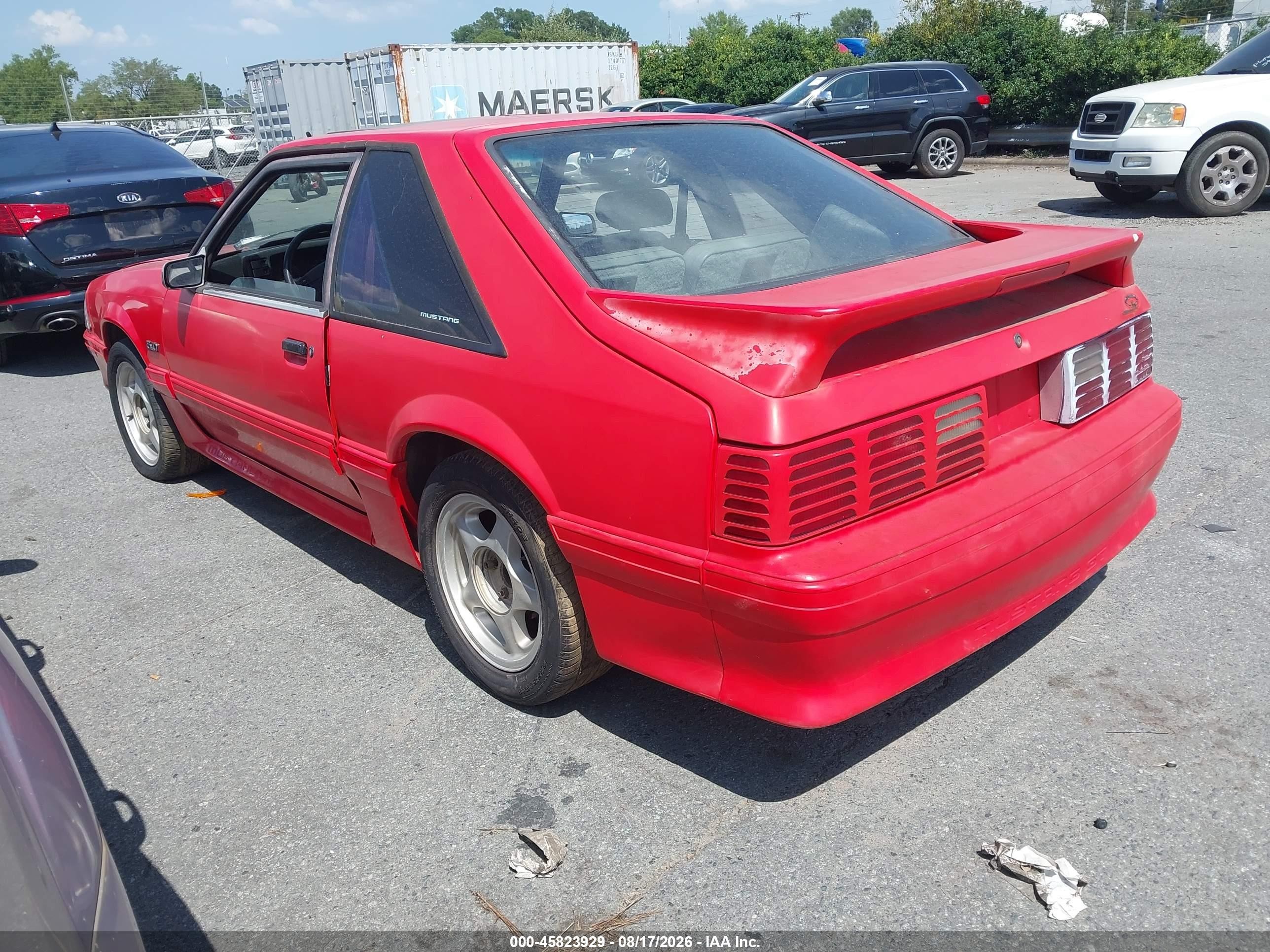 1993 Ford Mustang Gt/cobra Gt Red vin: 1FACP42EXPF100418