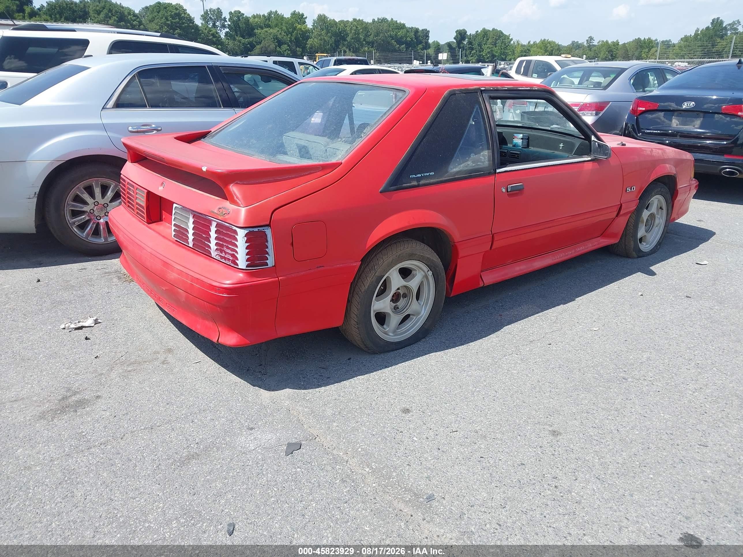1993 Ford Mustang Gt/cobra Gt Red vin: 1FACP42EXPF100418