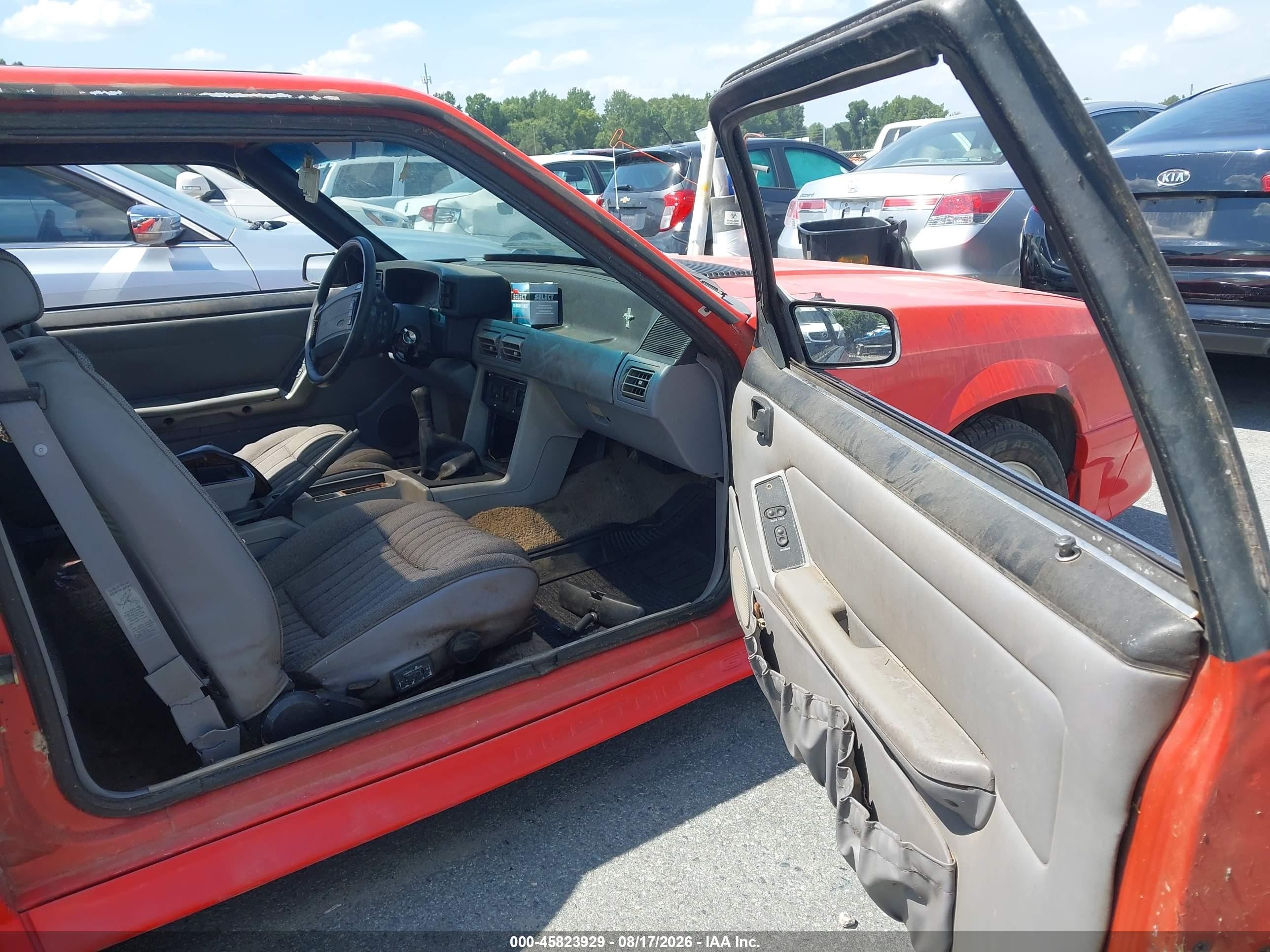 1993 Ford Mustang Gt/cobra Gt Red vin: 1FACP42EXPF100418
