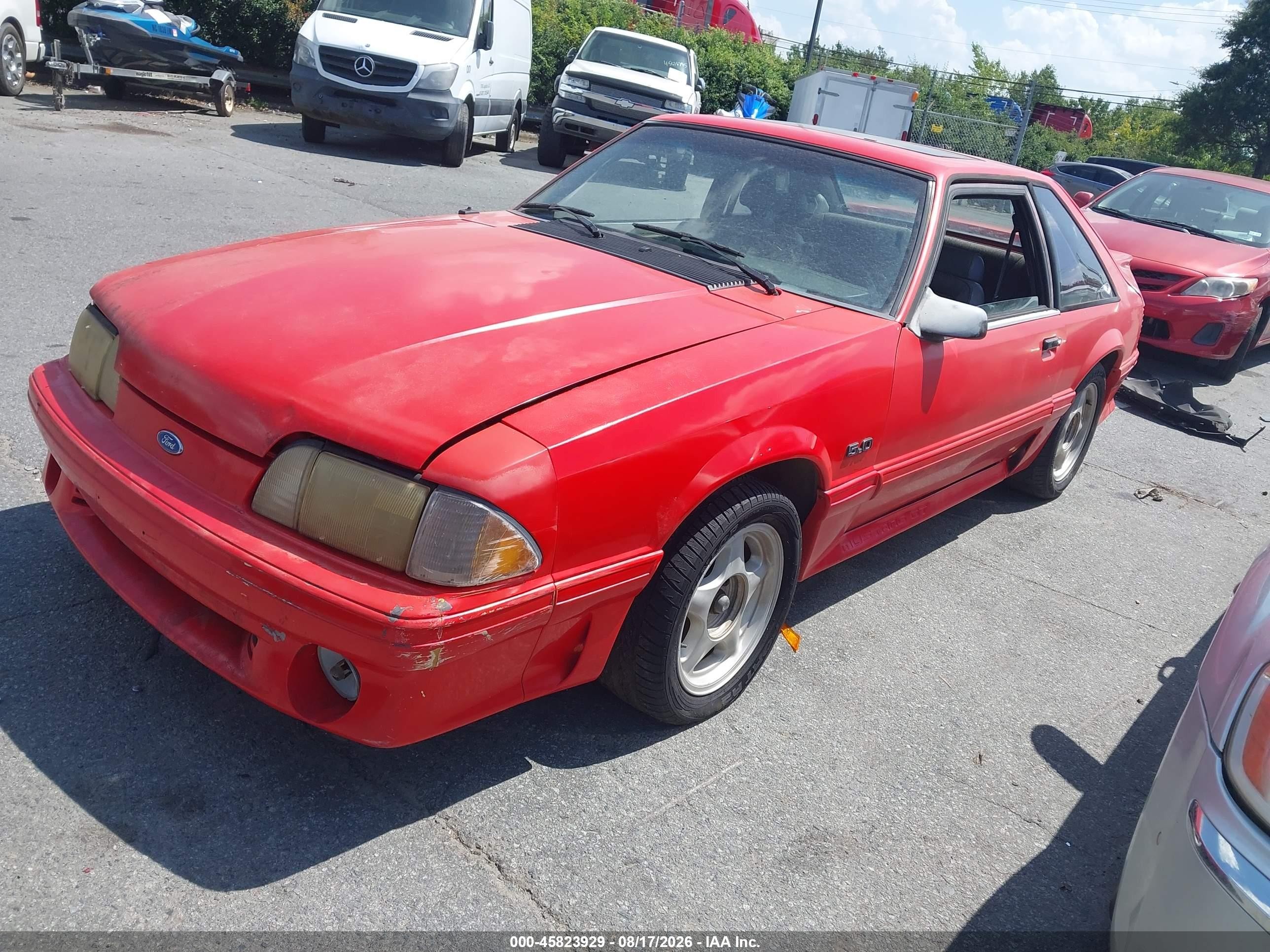 1993 Ford Mustang Gt/cobra Gt Red vin: 1FACP42EXPF100418