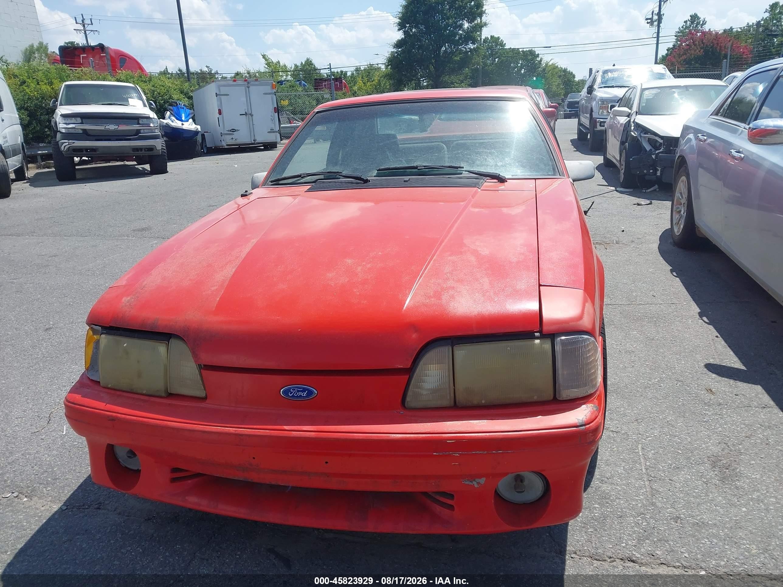 1993 Ford Mustang Gt/cobra Gt Red vin: 1FACP42EXPF100418