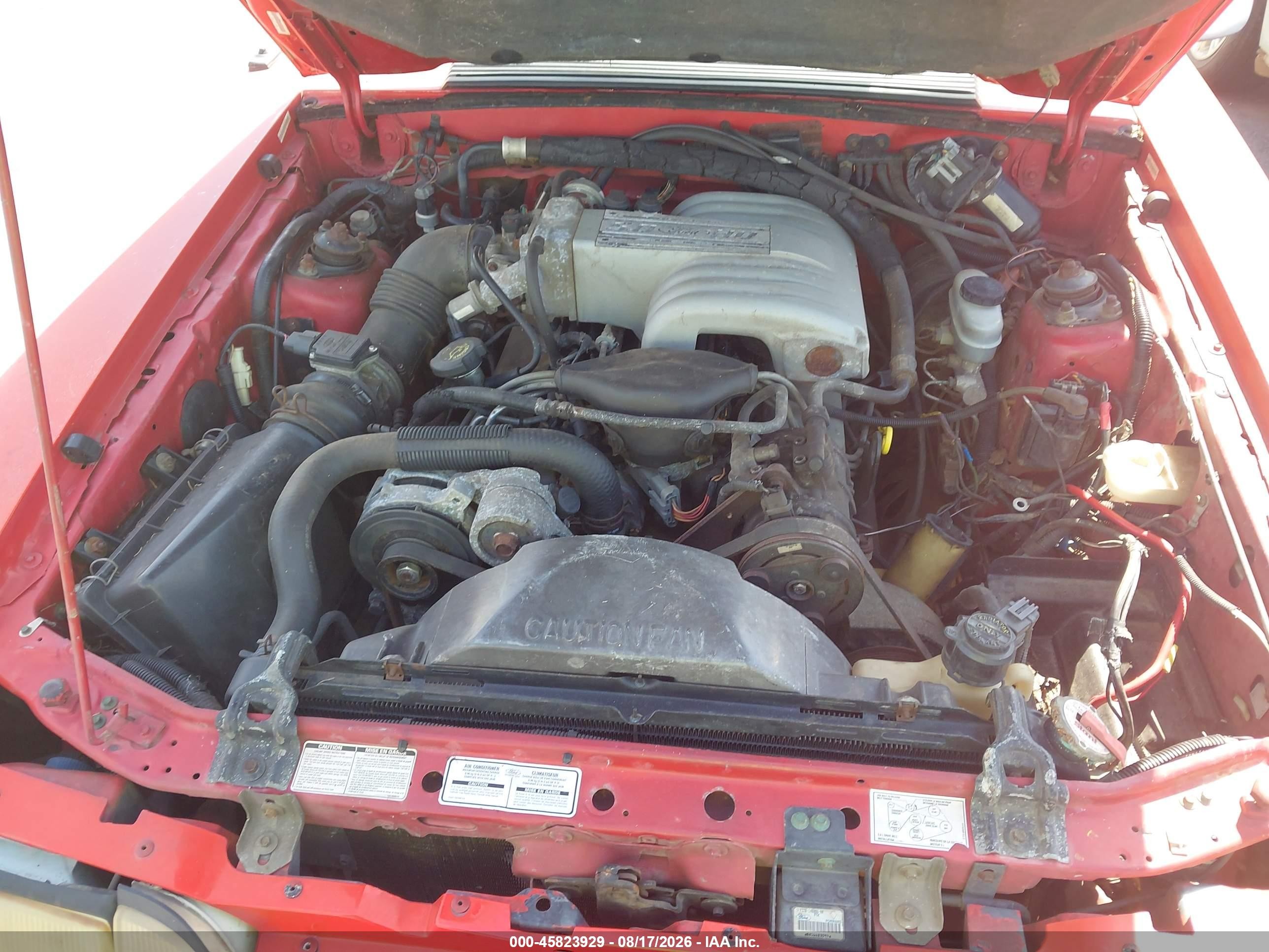 1993 Ford Mustang Gt/cobra Gt Red vin: 1FACP42EXPF100418