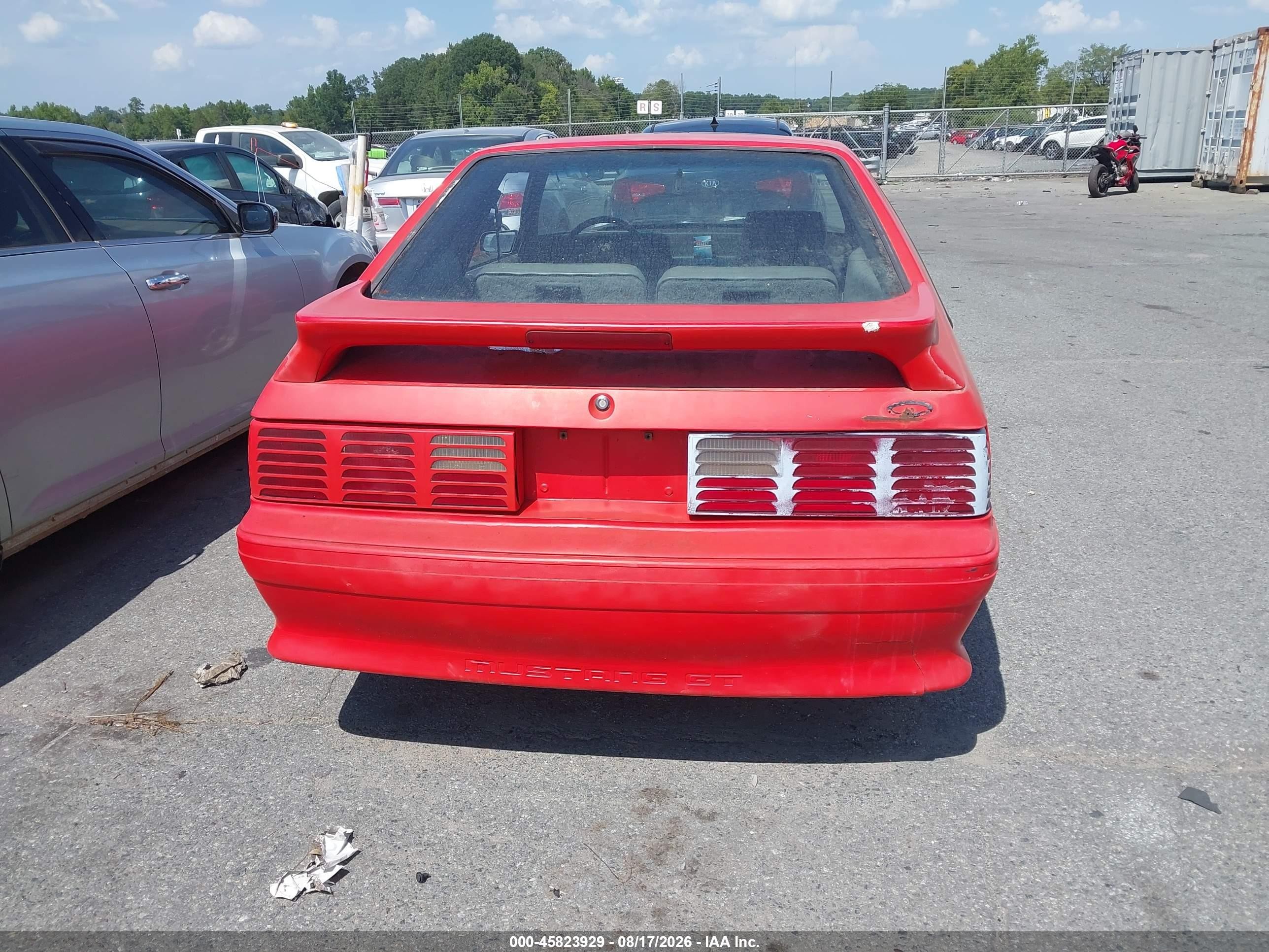 1993 Ford Mustang Gt/cobra Gt Red vin: 1FACP42EXPF100418