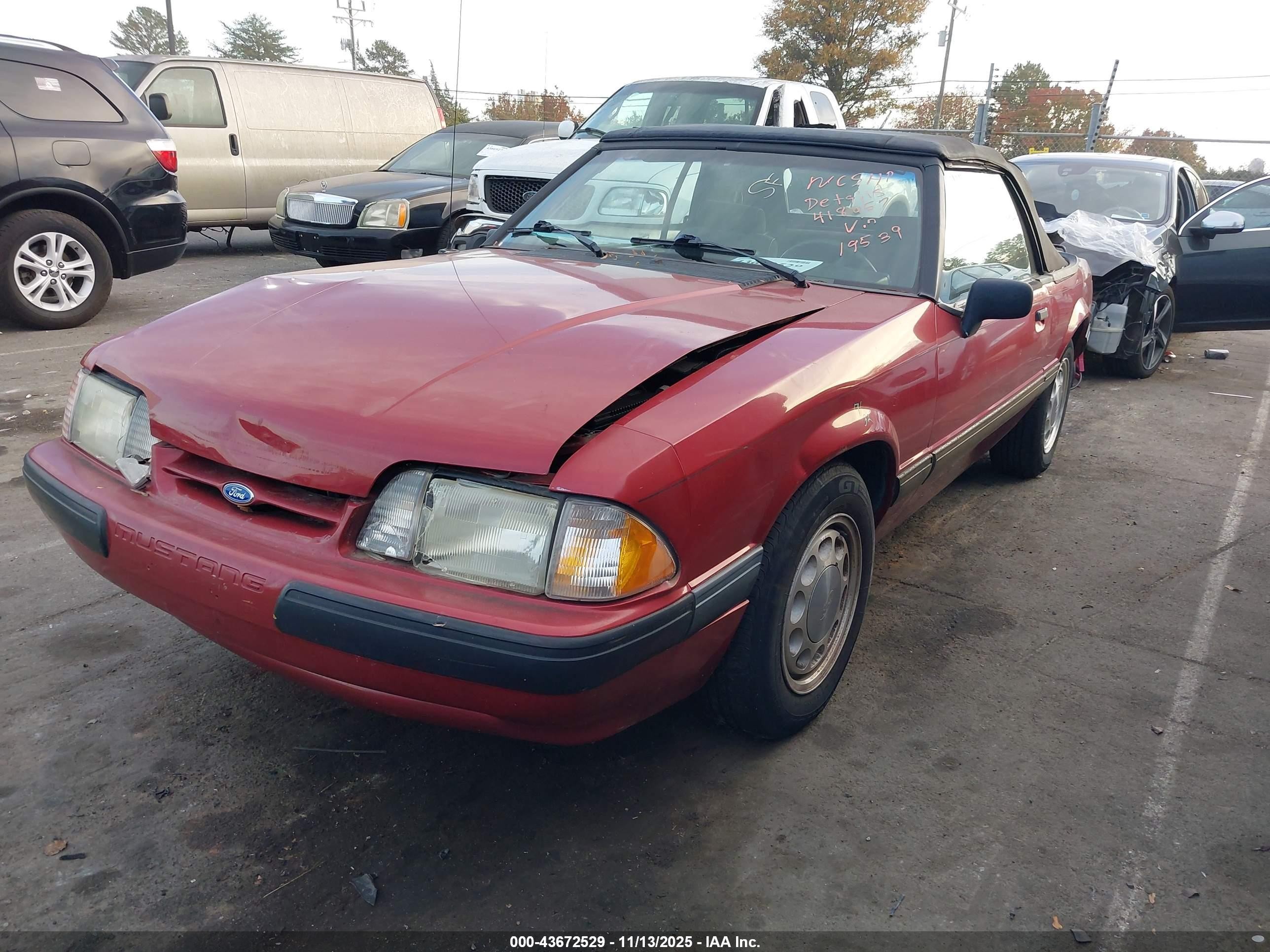 1990 Ford Mustang Lx Red vin: 1FACP44A2LF195139