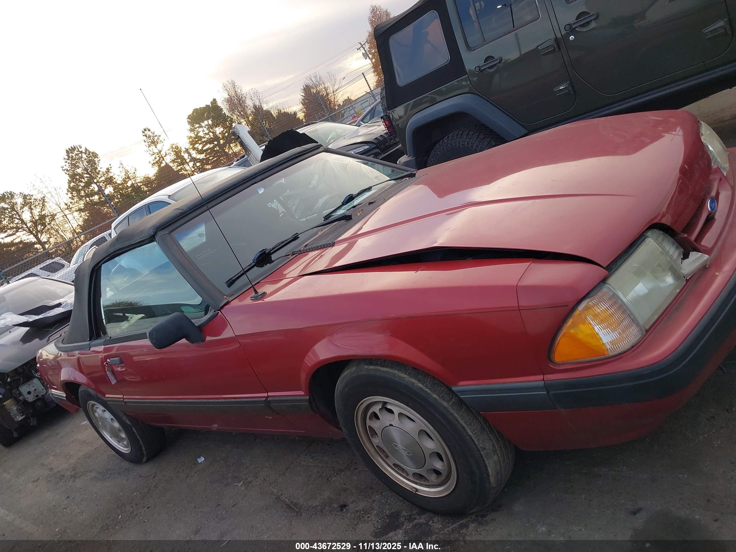 1990 Ford Mustang Lx Red vin: 1FACP44A2LF195139
