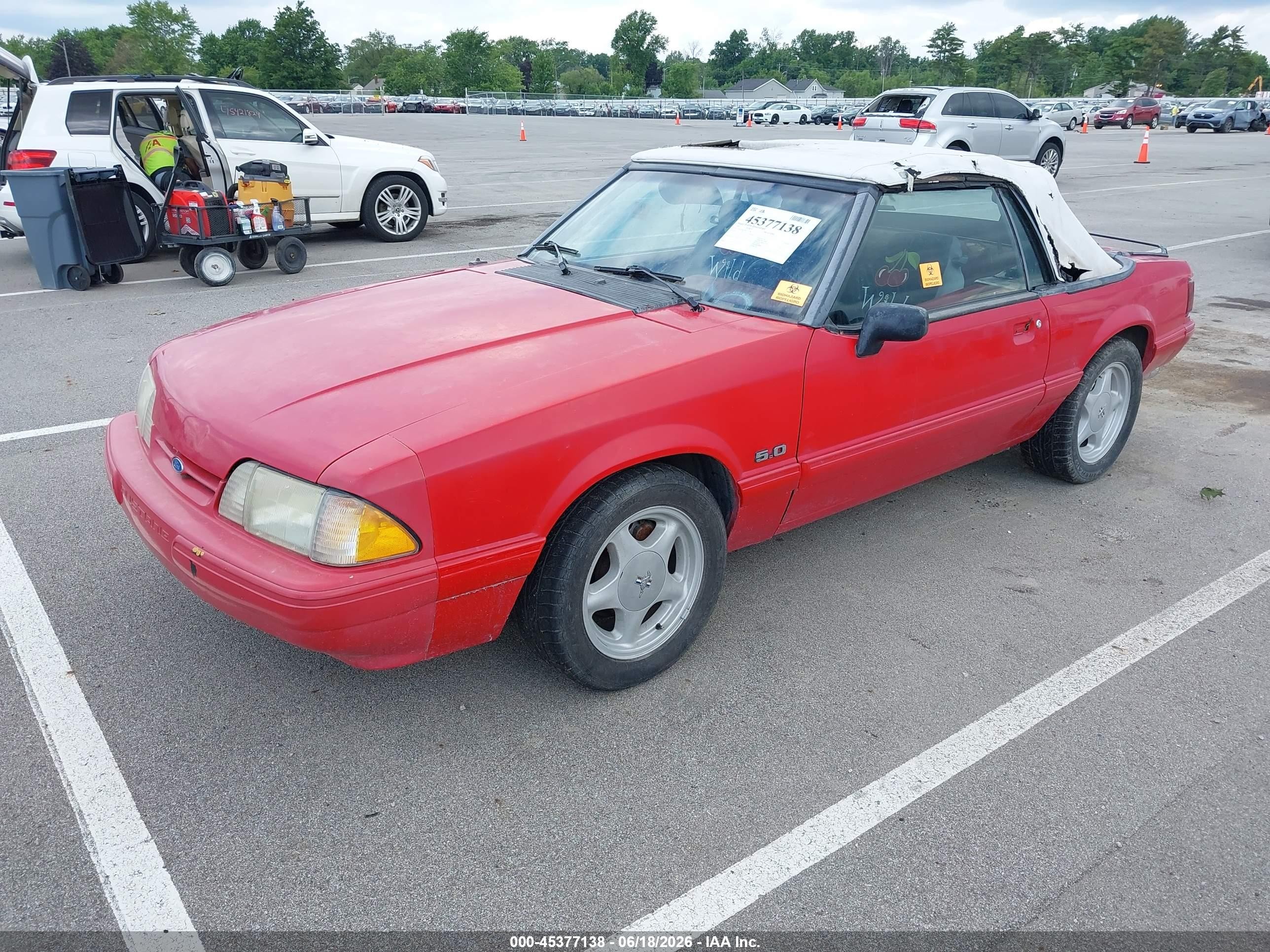 1992 Ford Mustang Lx Red vin: 1FACP44E3NF113246