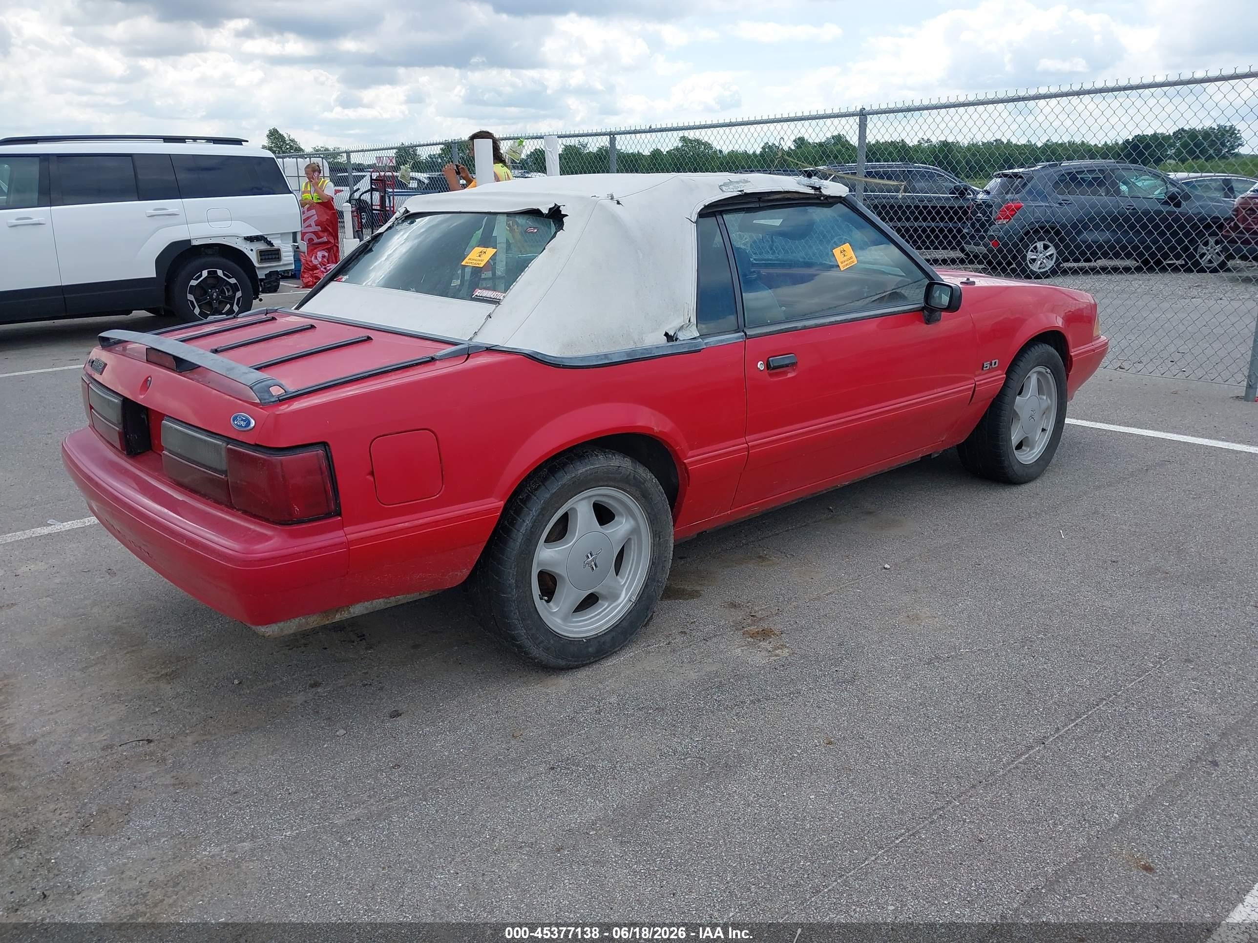 1992 Ford Mustang Lx Red vin: 1FACP44E3NF113246