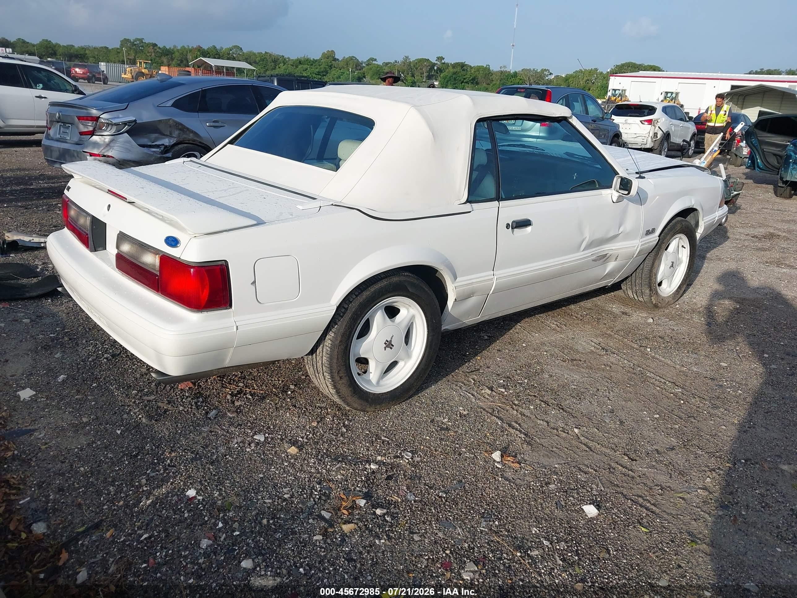 1993 Ford Mustang Lx White vin: 1FACP44E4PF198438
