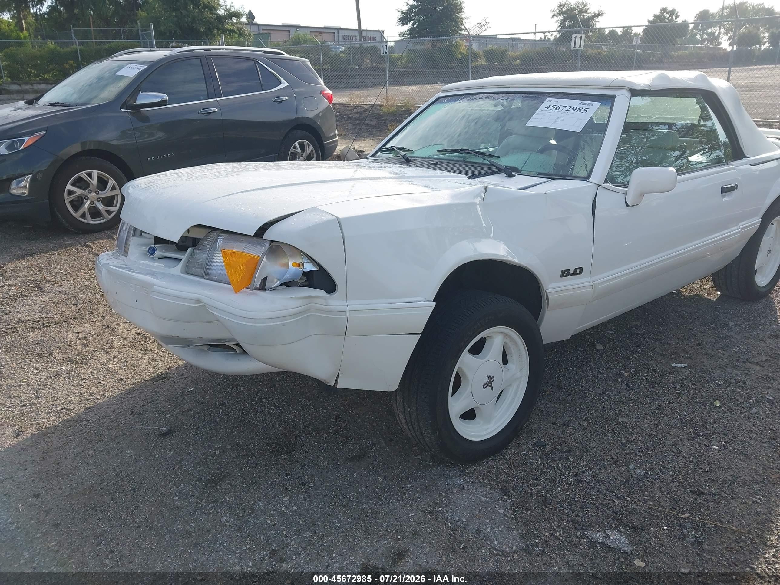 1993 Ford Mustang Lx White vin: 1FACP44E4PF198438