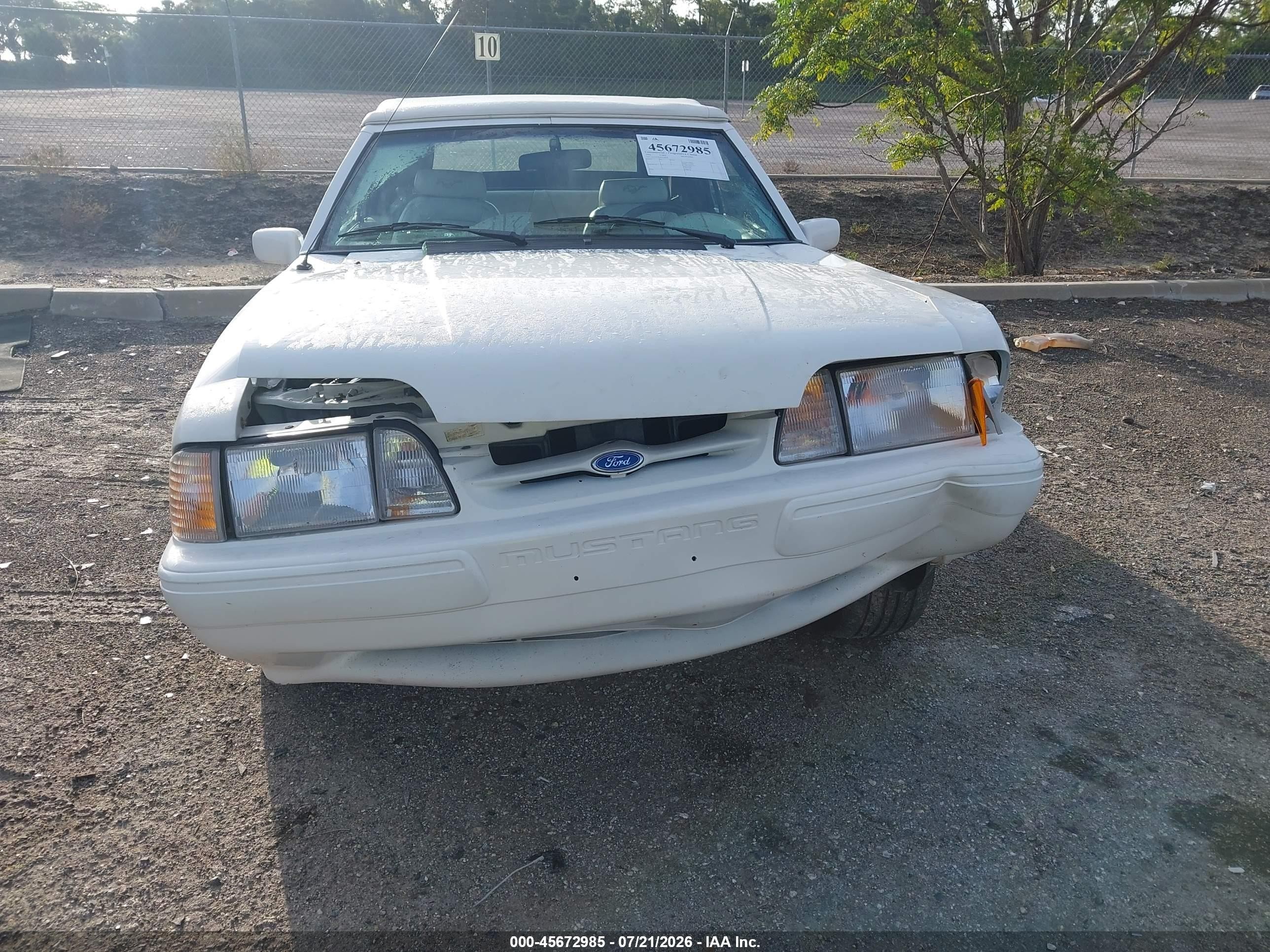 1993 Ford Mustang Lx White vin: 1FACP44E4PF198438