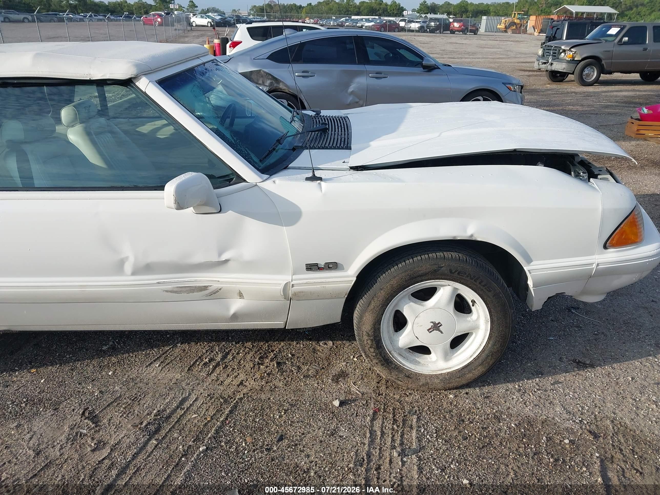 1993 Ford Mustang Lx White vin: 1FACP44E4PF198438