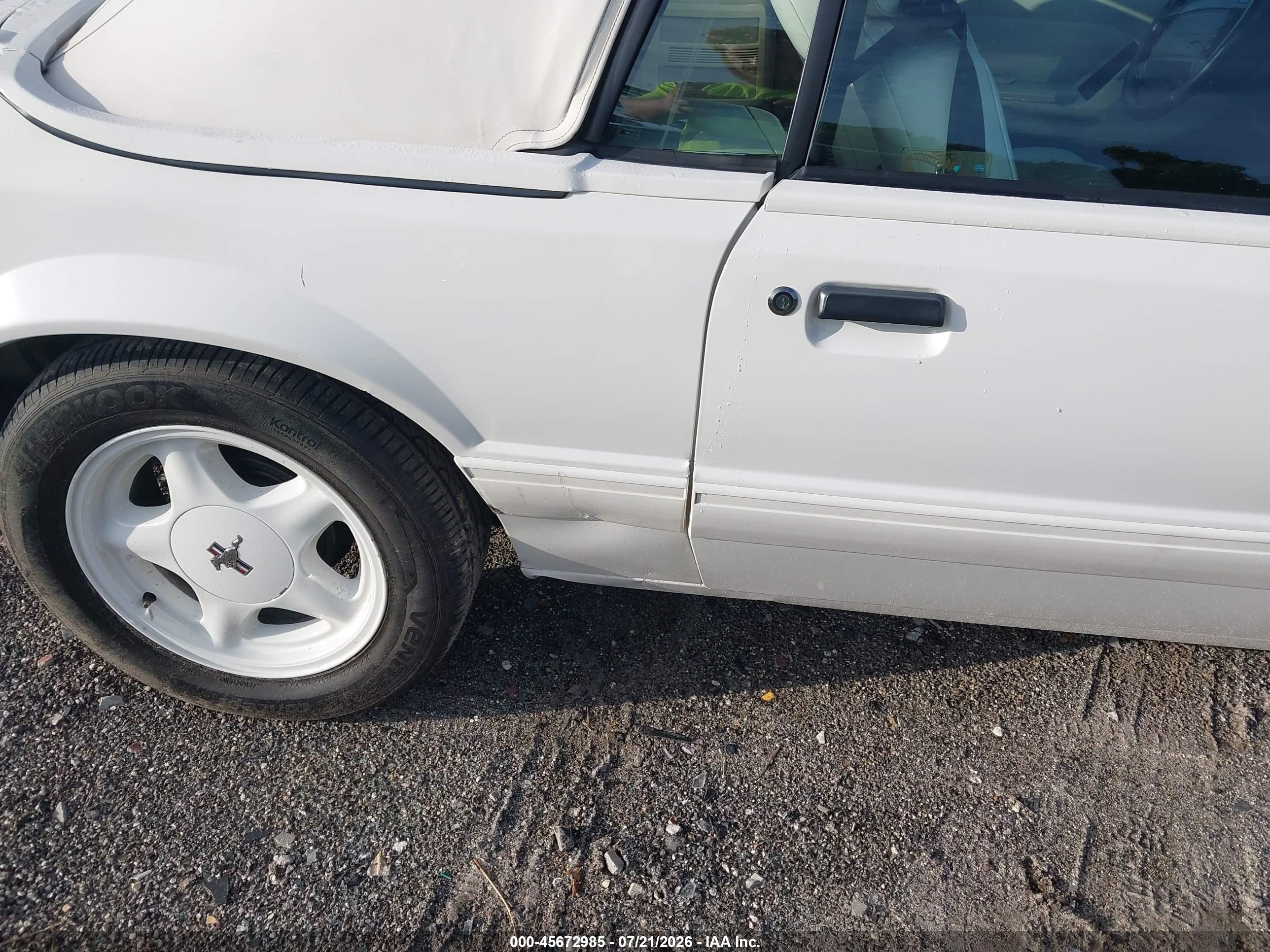 1993 Ford Mustang Lx White vin: 1FACP44E4PF198438