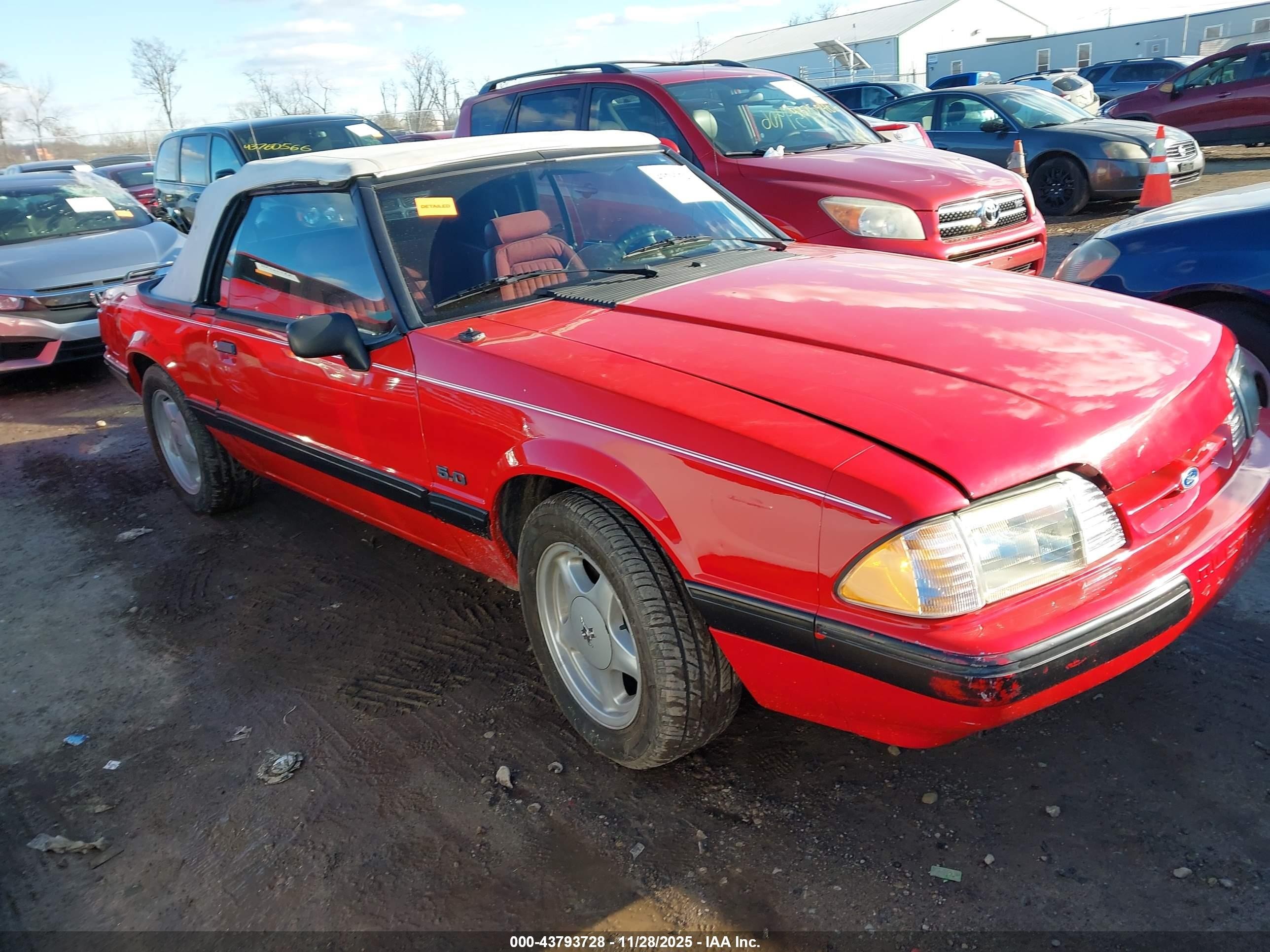 1991 Ford Mustang Lx Red vin: 1FACP44E7MF156650