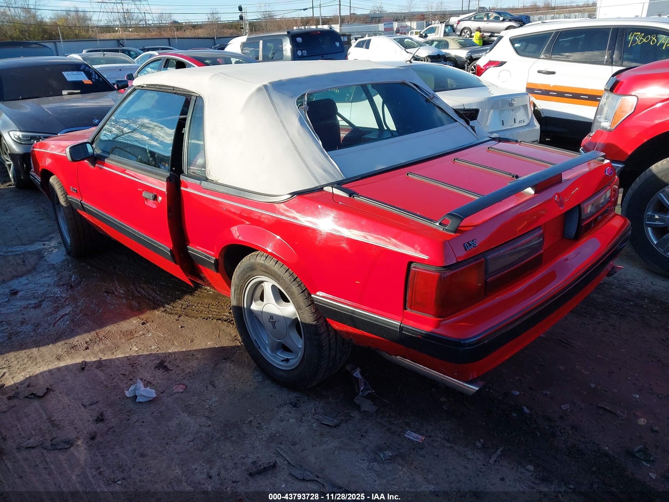 1991 Ford Mustang Lx Red vin: 1FACP44E7MF156650