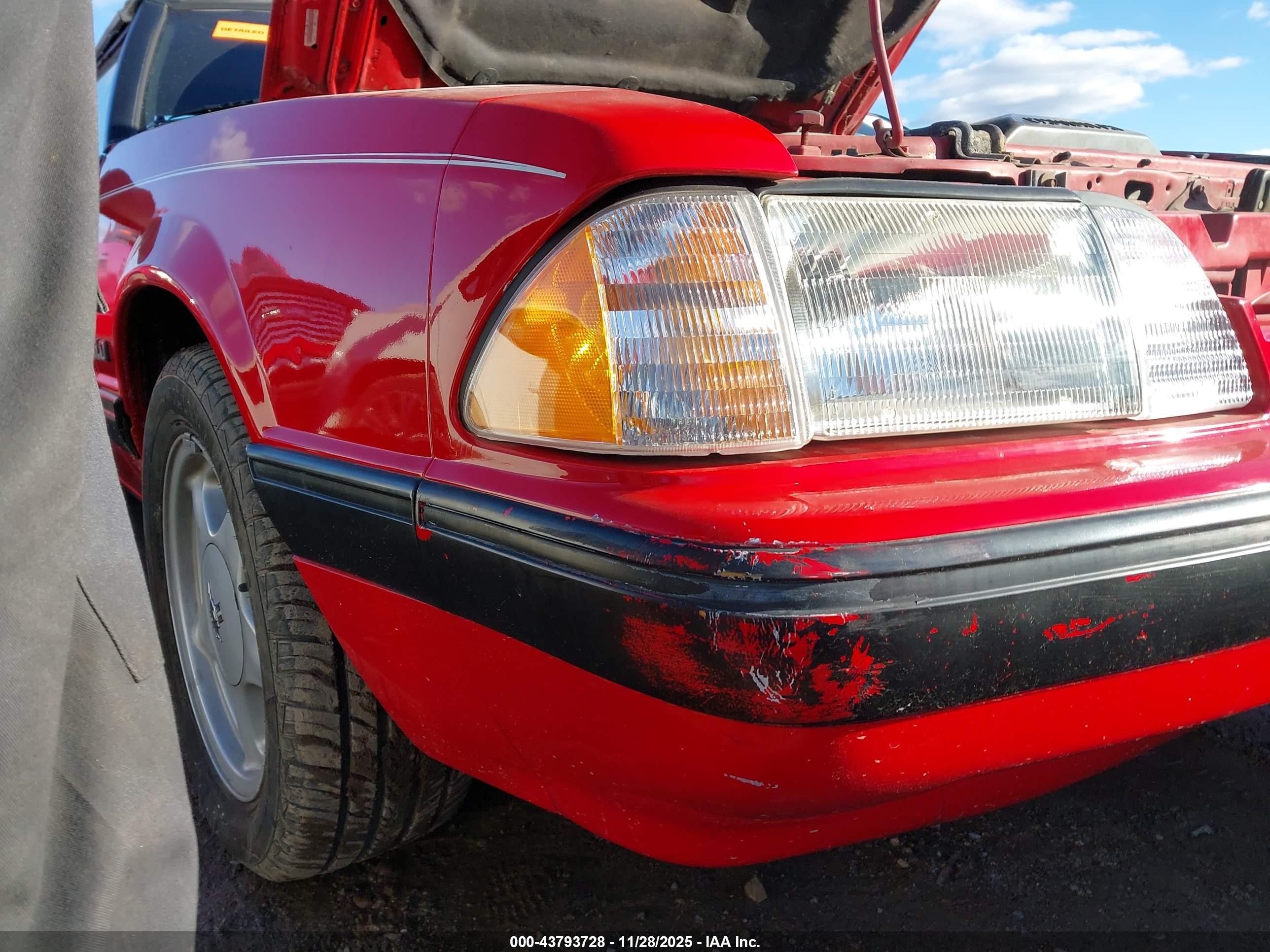 1991 Ford Mustang Lx Red vin: 1FACP44E7MF156650