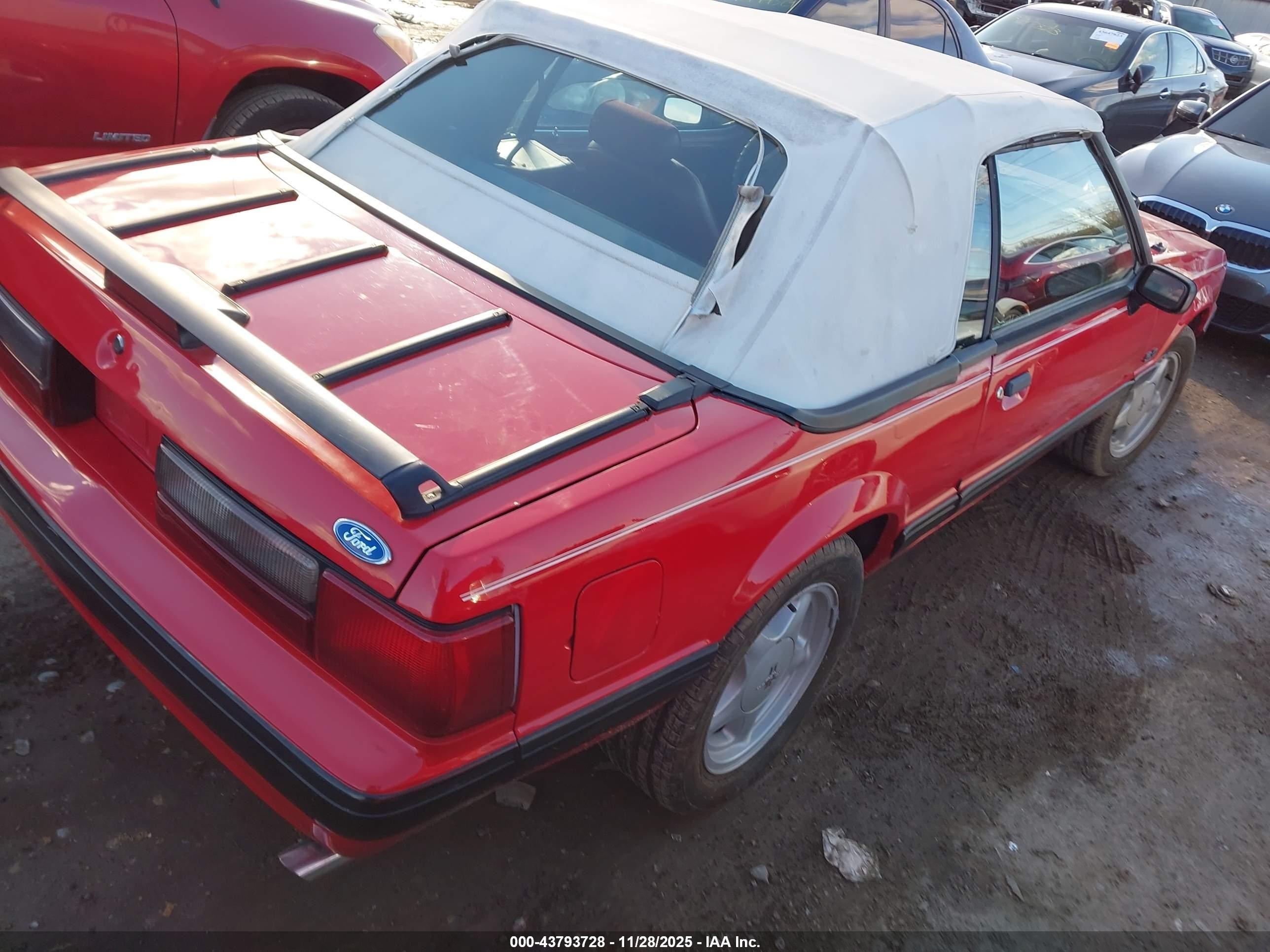1991 Ford Mustang Lx Red vin: 1FACP44E7MF156650