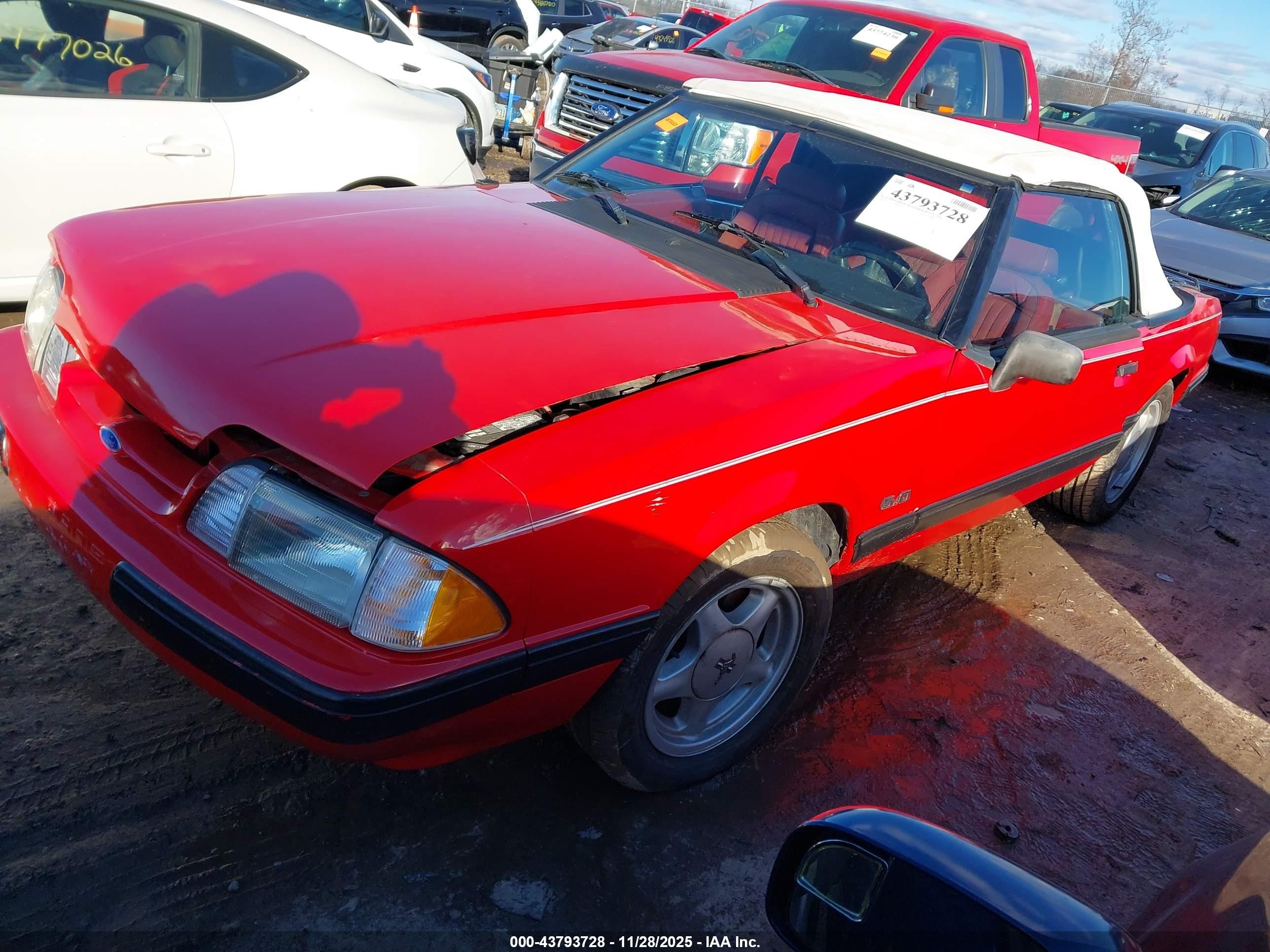 1991 Ford Mustang Lx Red vin: 1FACP44E7MF156650