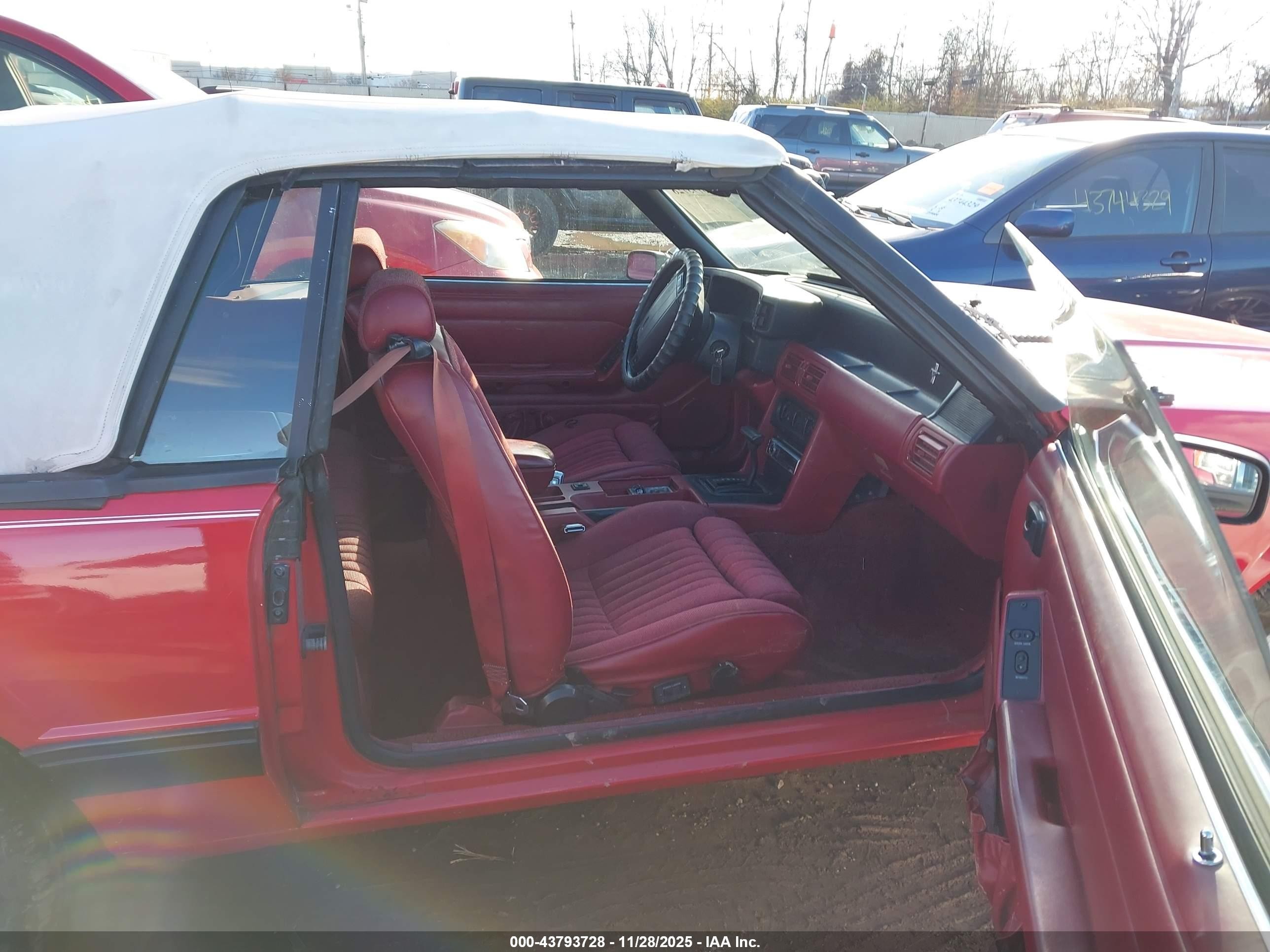 1991 Ford Mustang Lx Red vin: 1FACP44E7MF156650