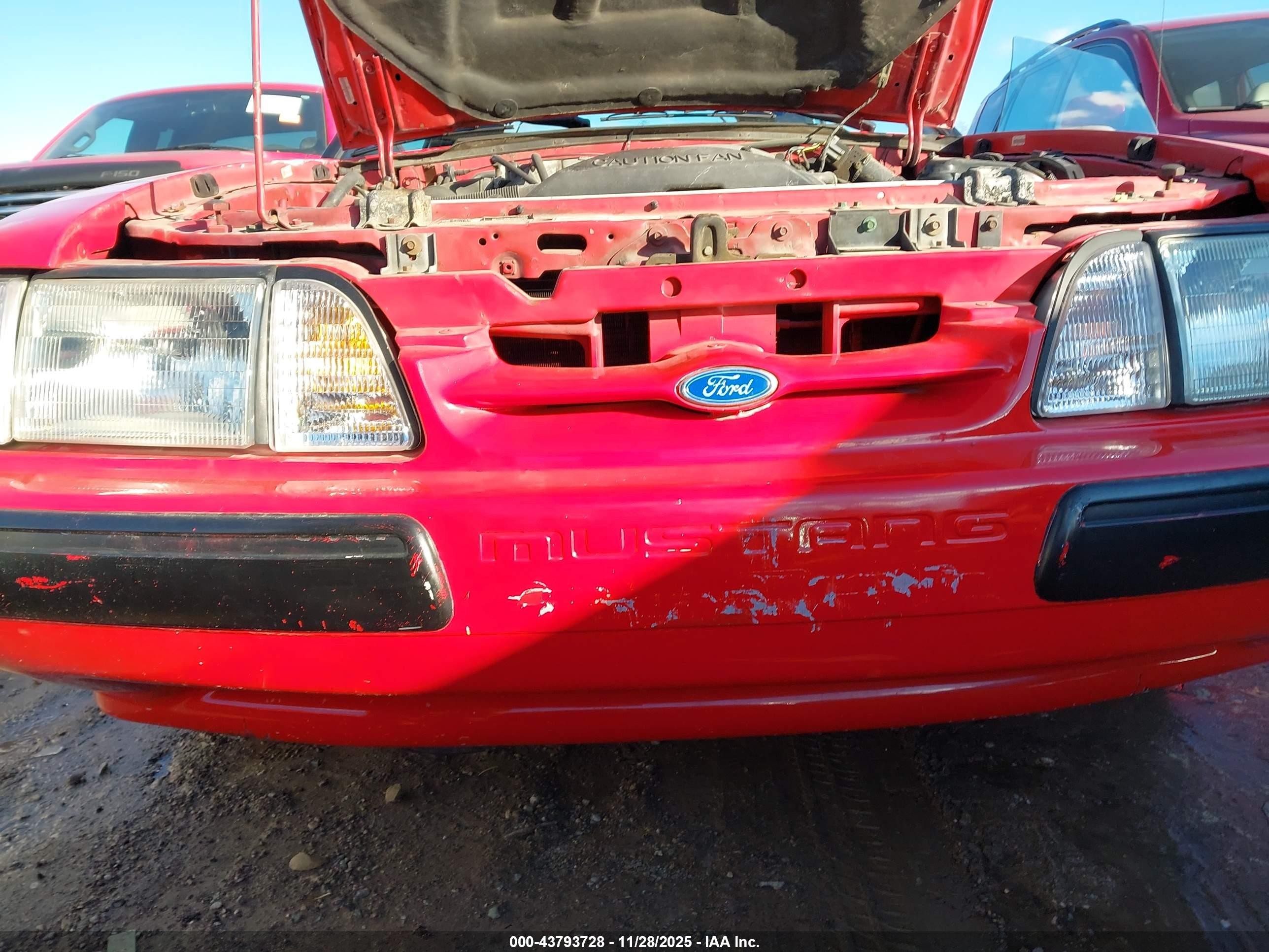 1991 Ford Mustang Lx Red vin: 1FACP44E7MF156650