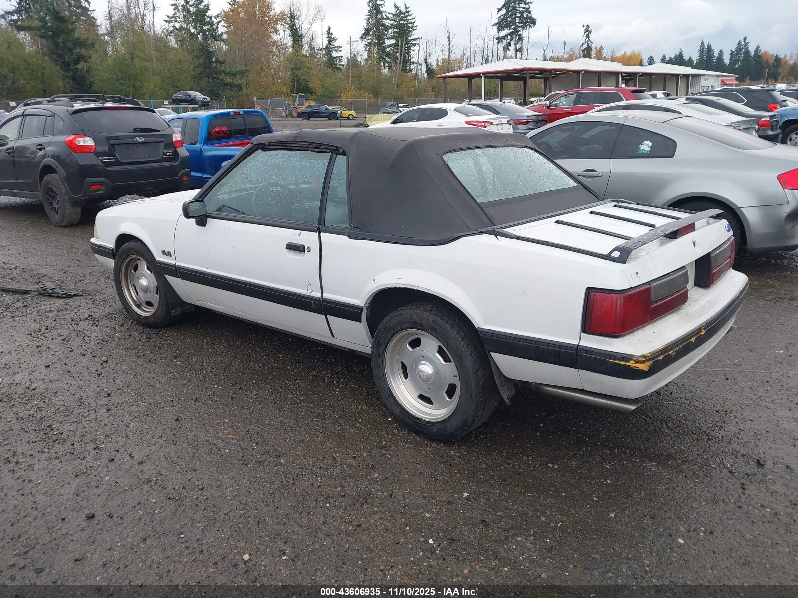 1991 Ford Mustang Lx White vin: 1FACP44E9MF130454