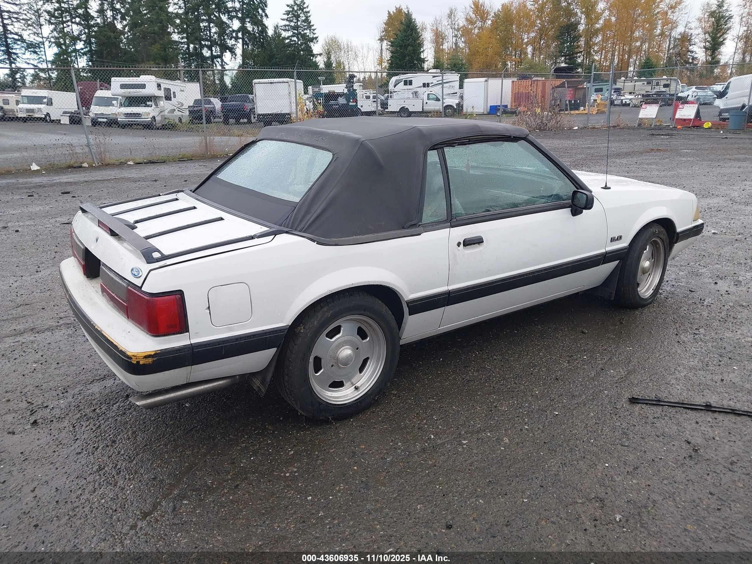1991 Ford Mustang Lx White vin: 1FACP44E9MF130454