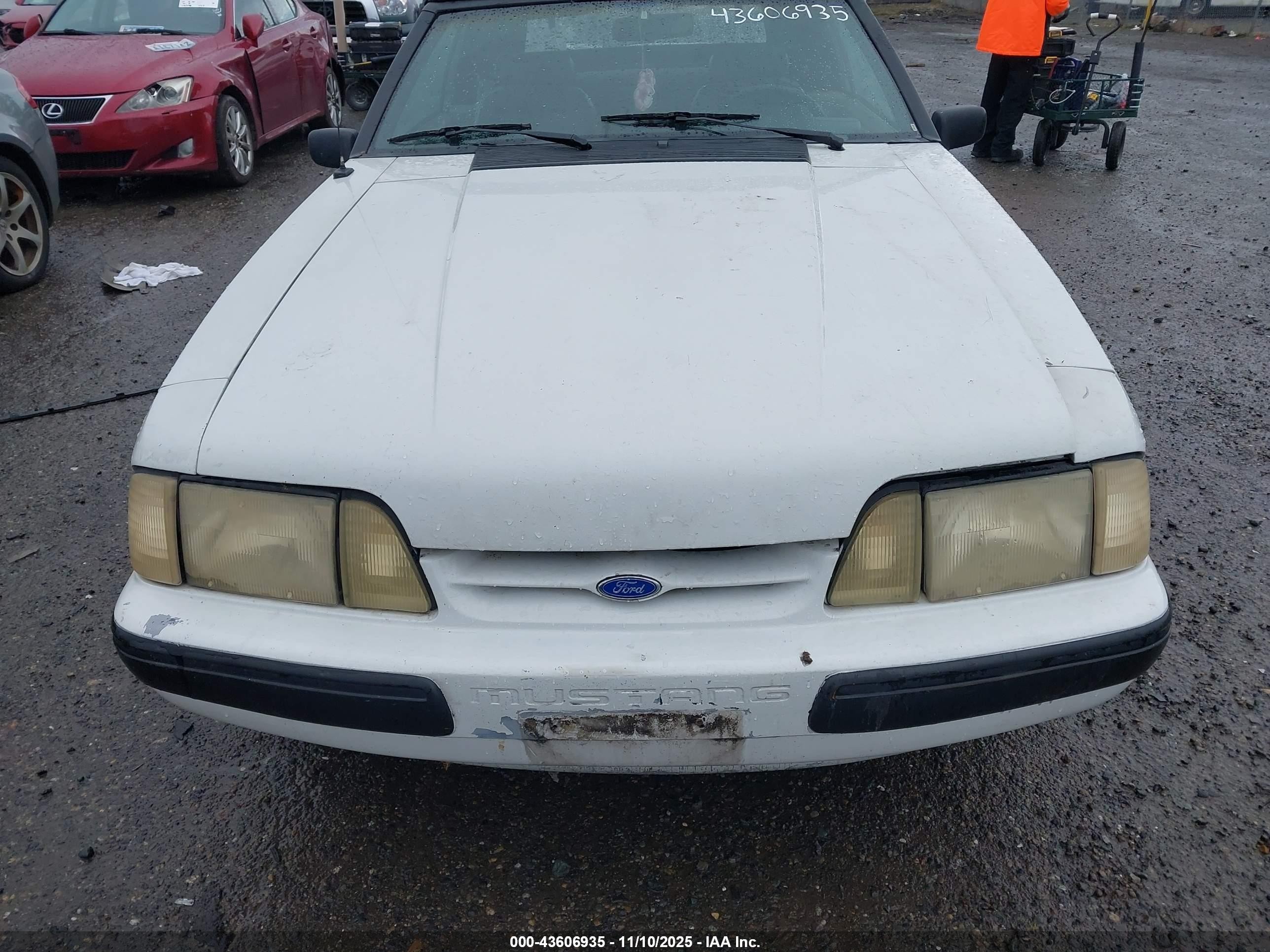 1991 Ford Mustang Lx White vin: 1FACP44E9MF130454