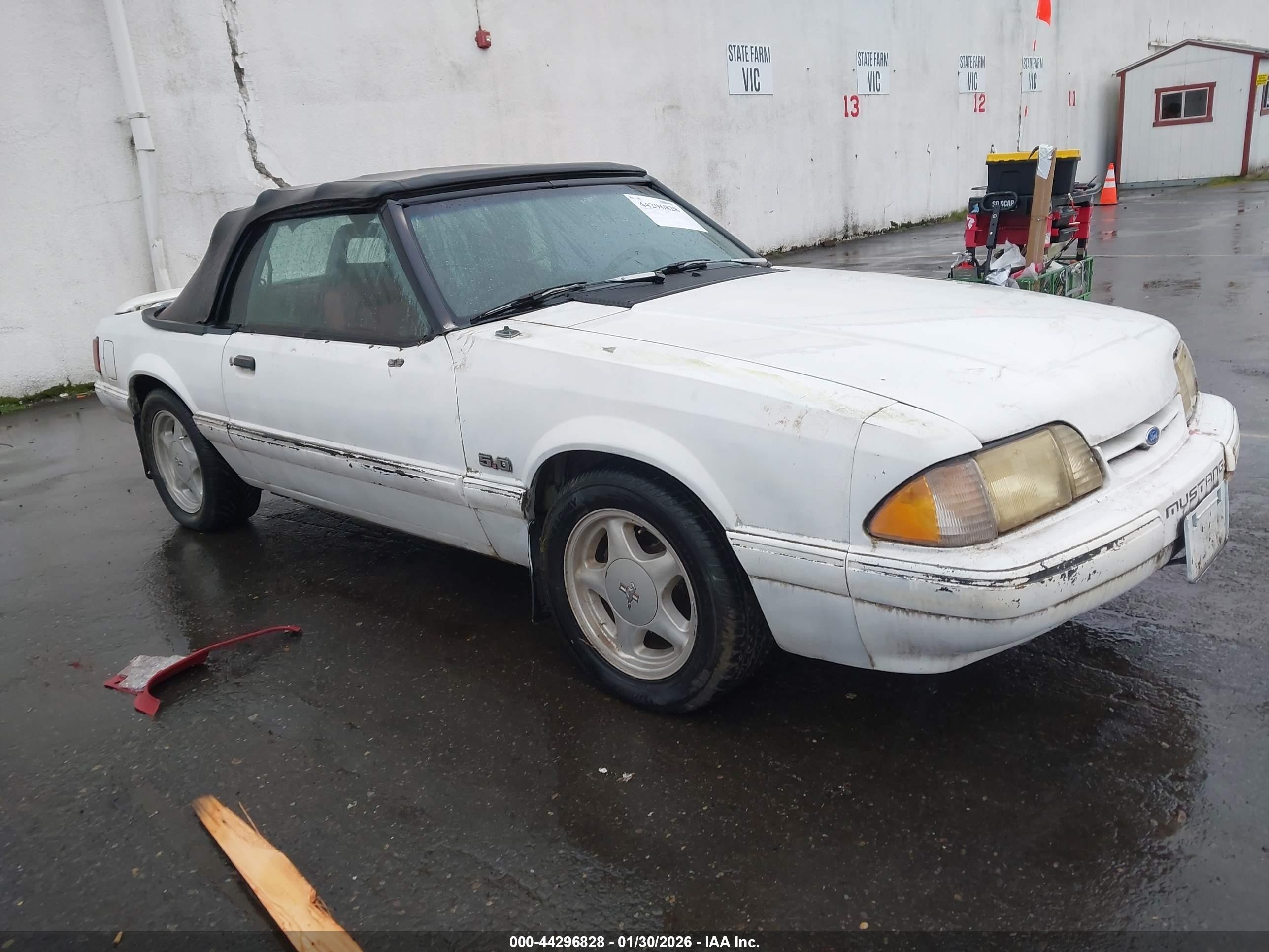 1991 Ford Mustang Lx White vin: 1FACP44EXMF184166