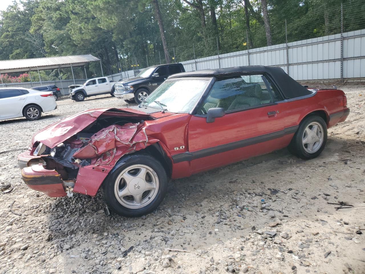 1991 Ford Mustang Lx Burgundy vin: 1FACP44EXMF194129