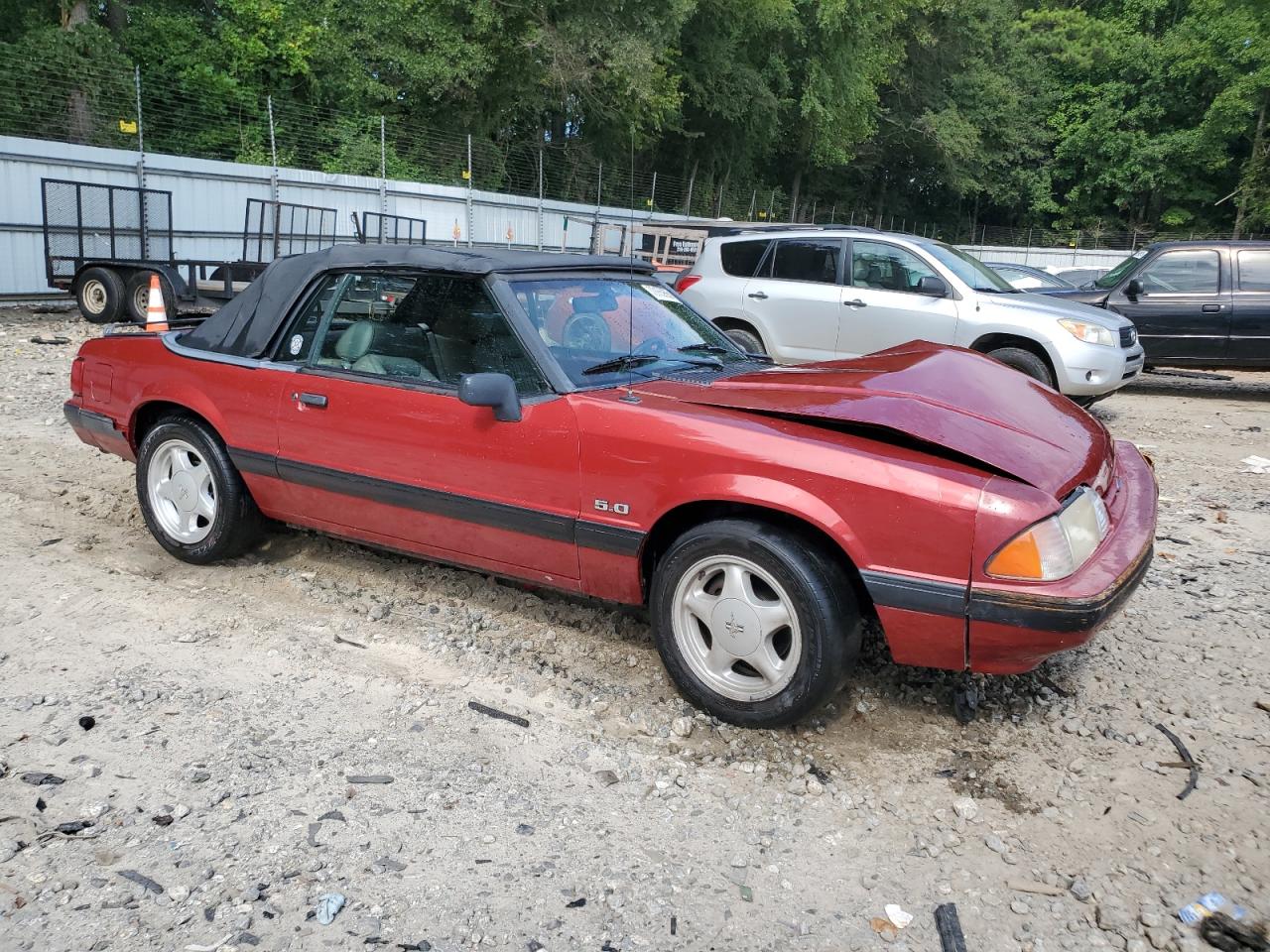 1991 Ford Mustang Lx Burgundy vin: 1FACP44EXMF194129