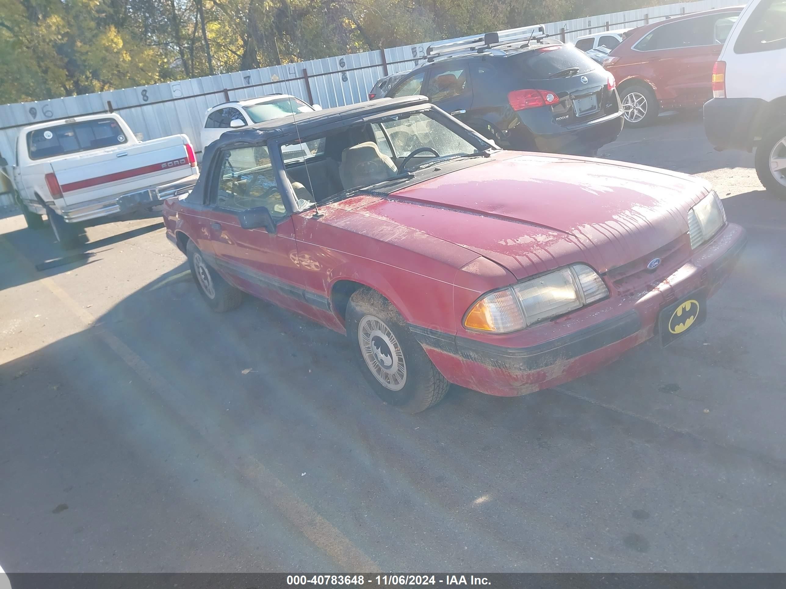 1991 Ford Mustang Lx Maroon vin: 1FACP44M3MF162498
