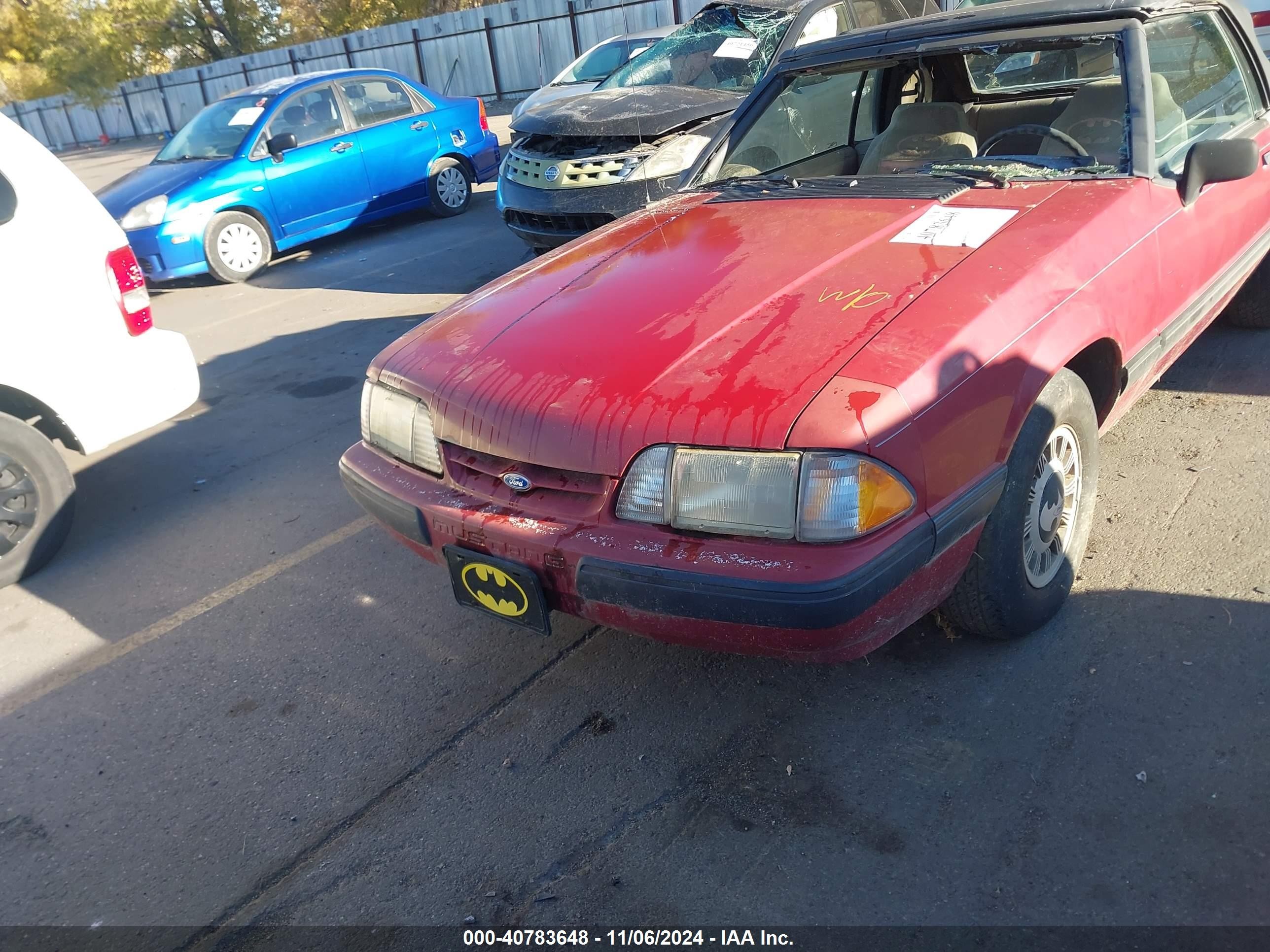 1991 Ford Mustang Lx Maroon vin: 1FACP44M3MF162498