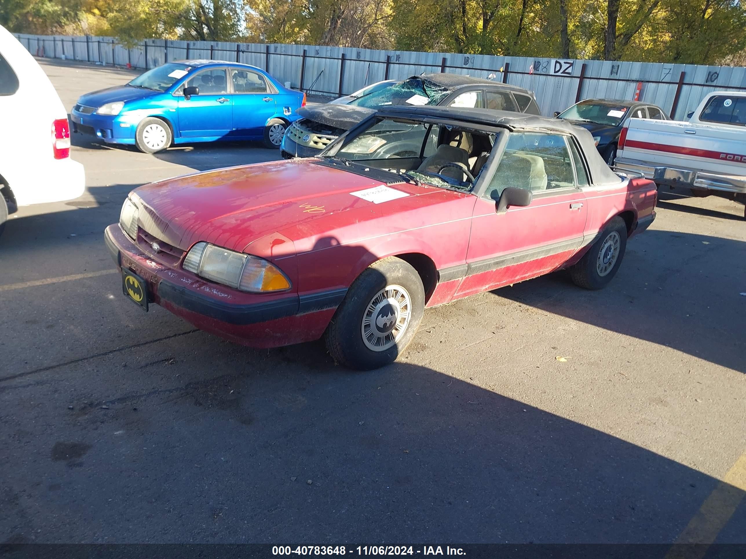 1991 Ford Mustang Lx Maroon vin: 1FACP44M3MF162498