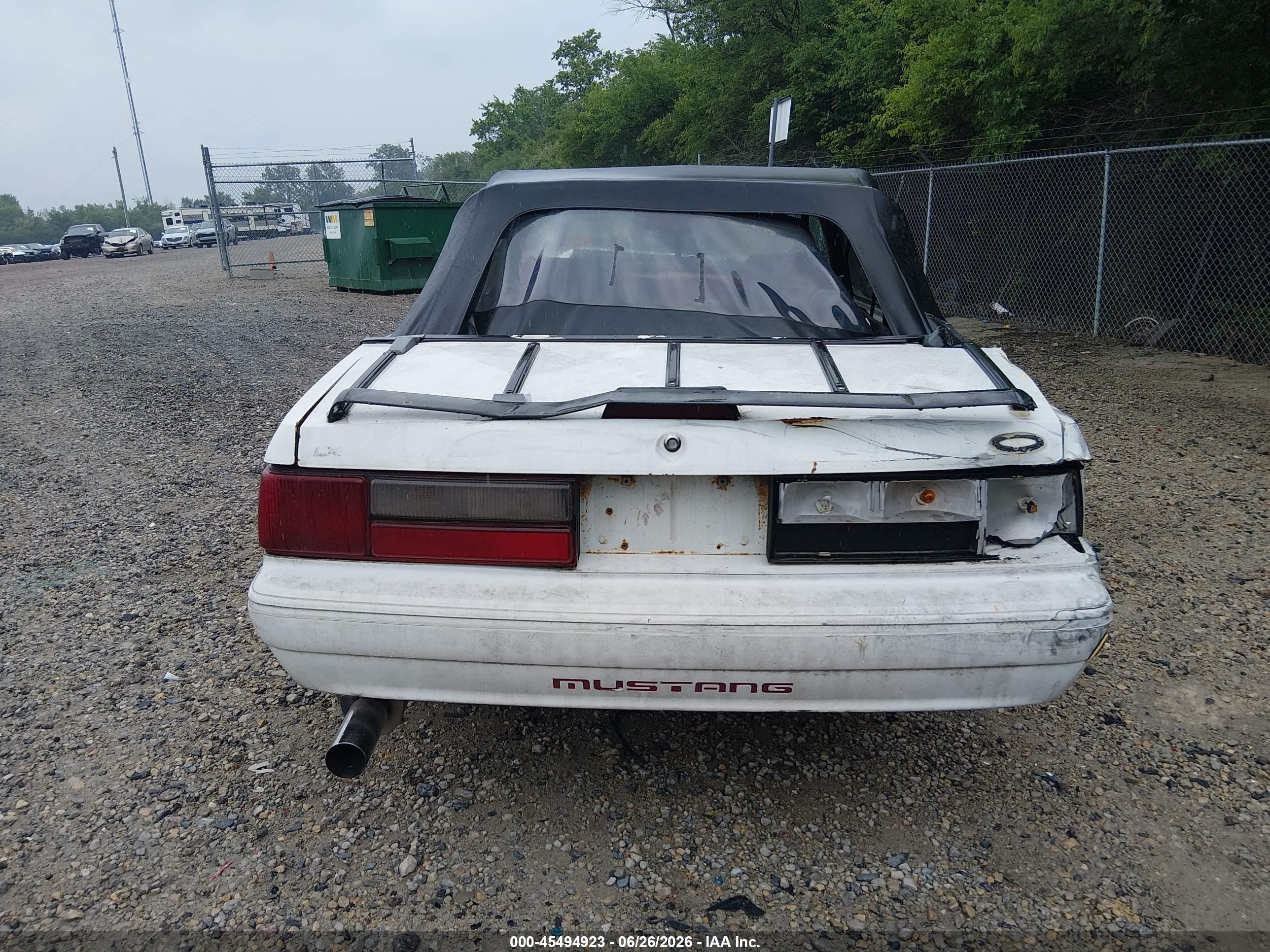 1992 Ford Mustang Lx White vin: 1FACP44M6NF123938