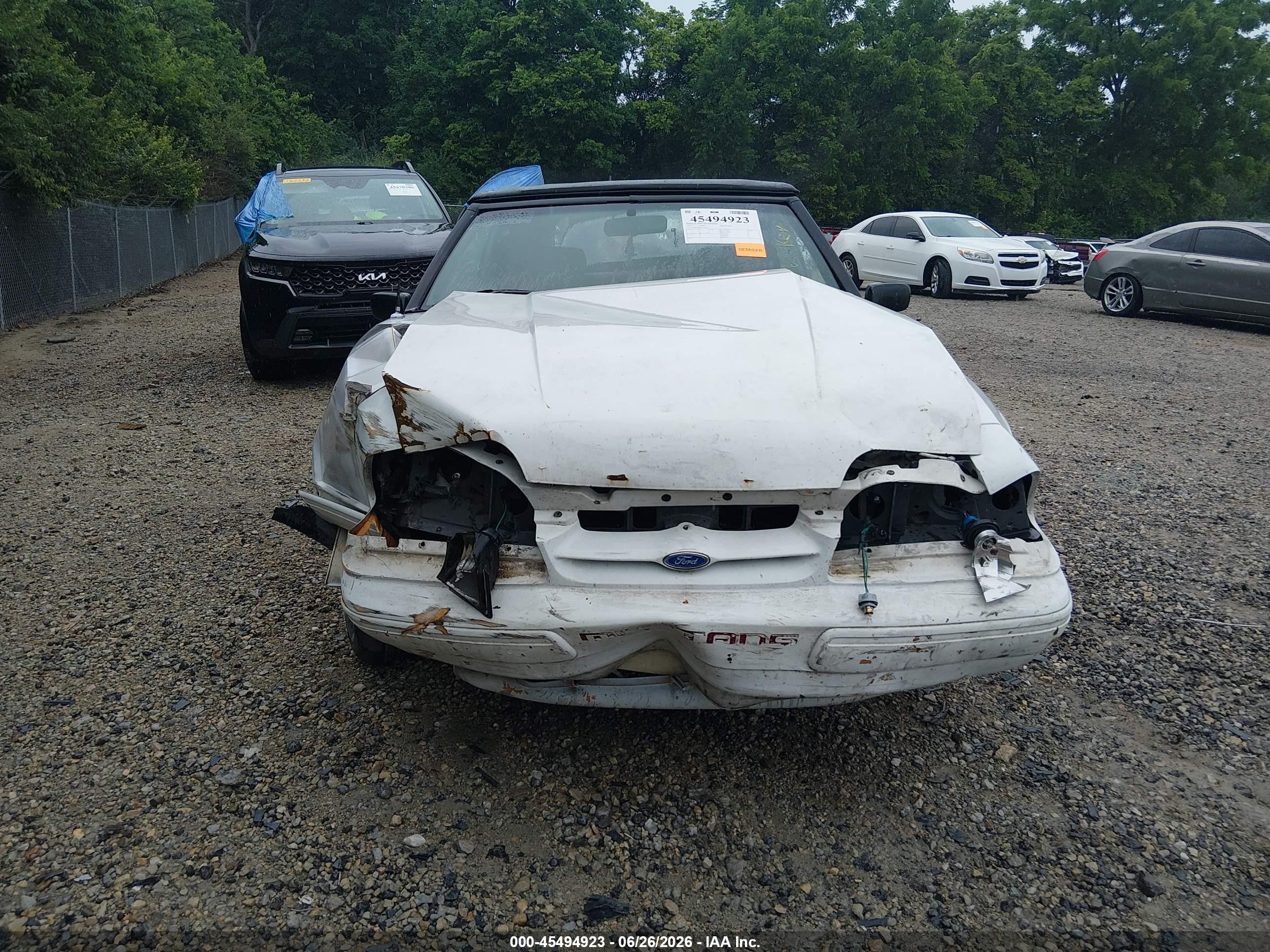 1992 Ford Mustang Lx White vin: 1FACP44M6NF123938