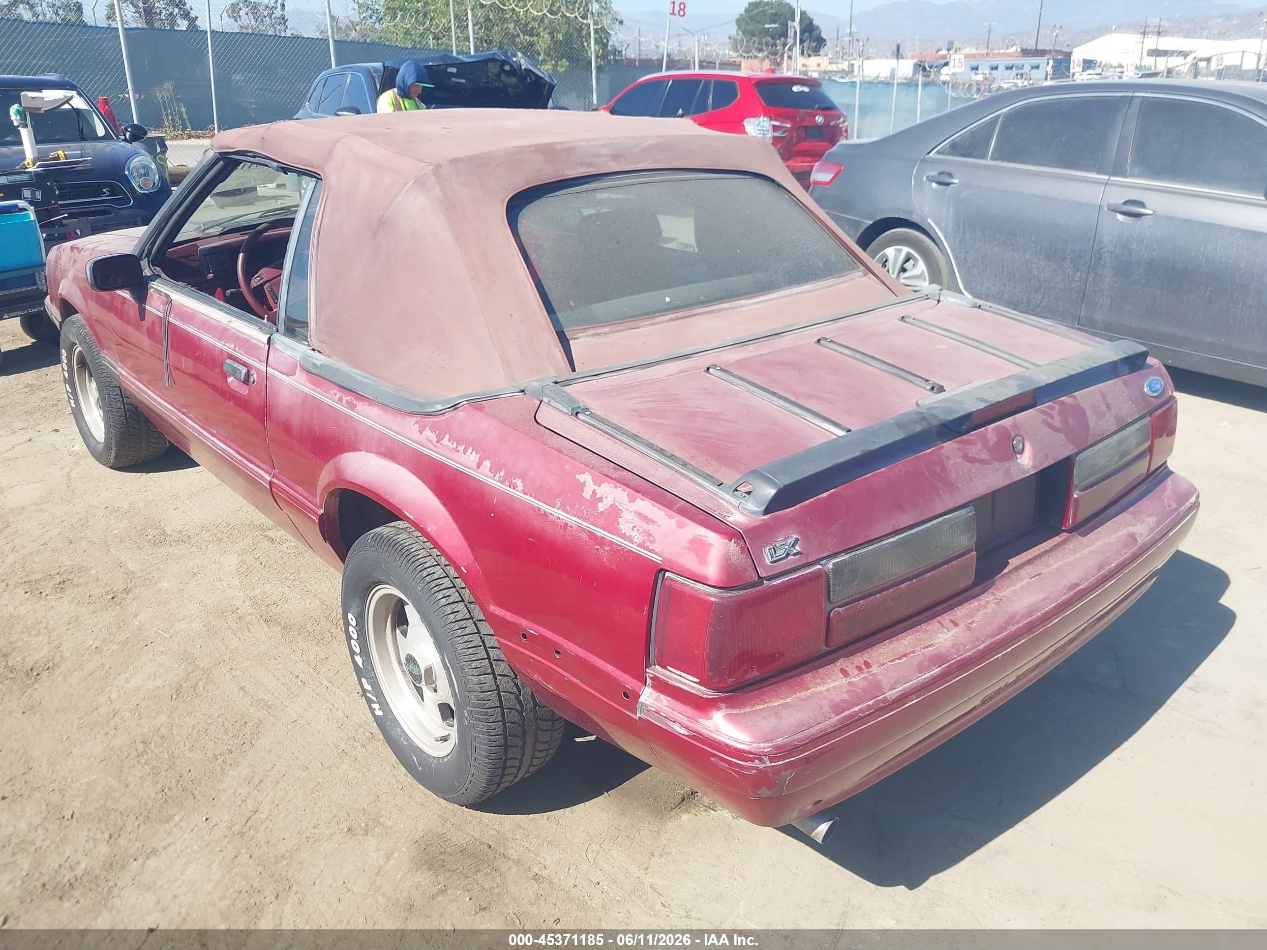 1993 Ford Mustang Lx Бордовый vin: 1FACP44M6PF150124