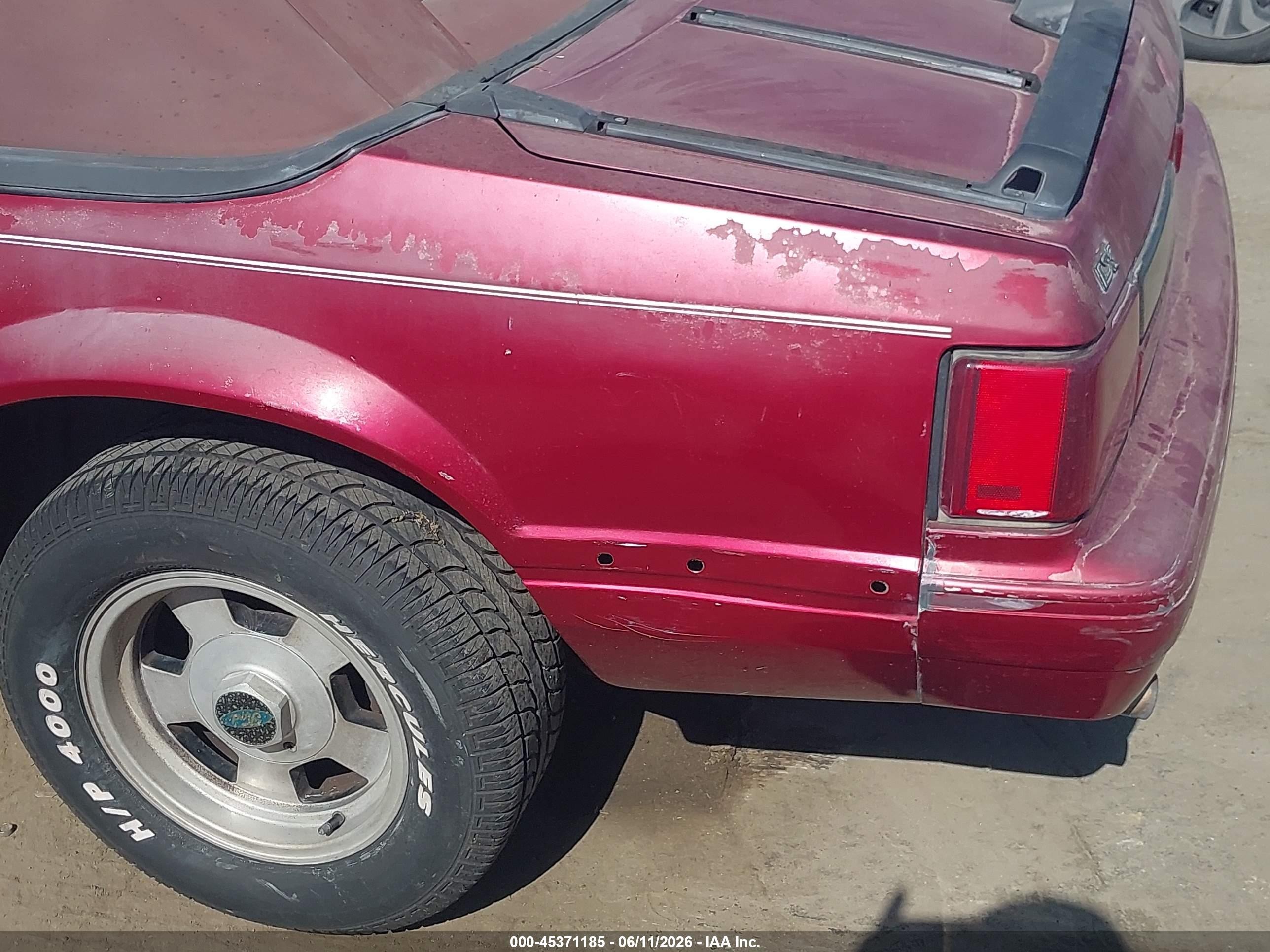 1993 Ford Mustang Lx Бордовый vin: 1FACP44M6PF150124