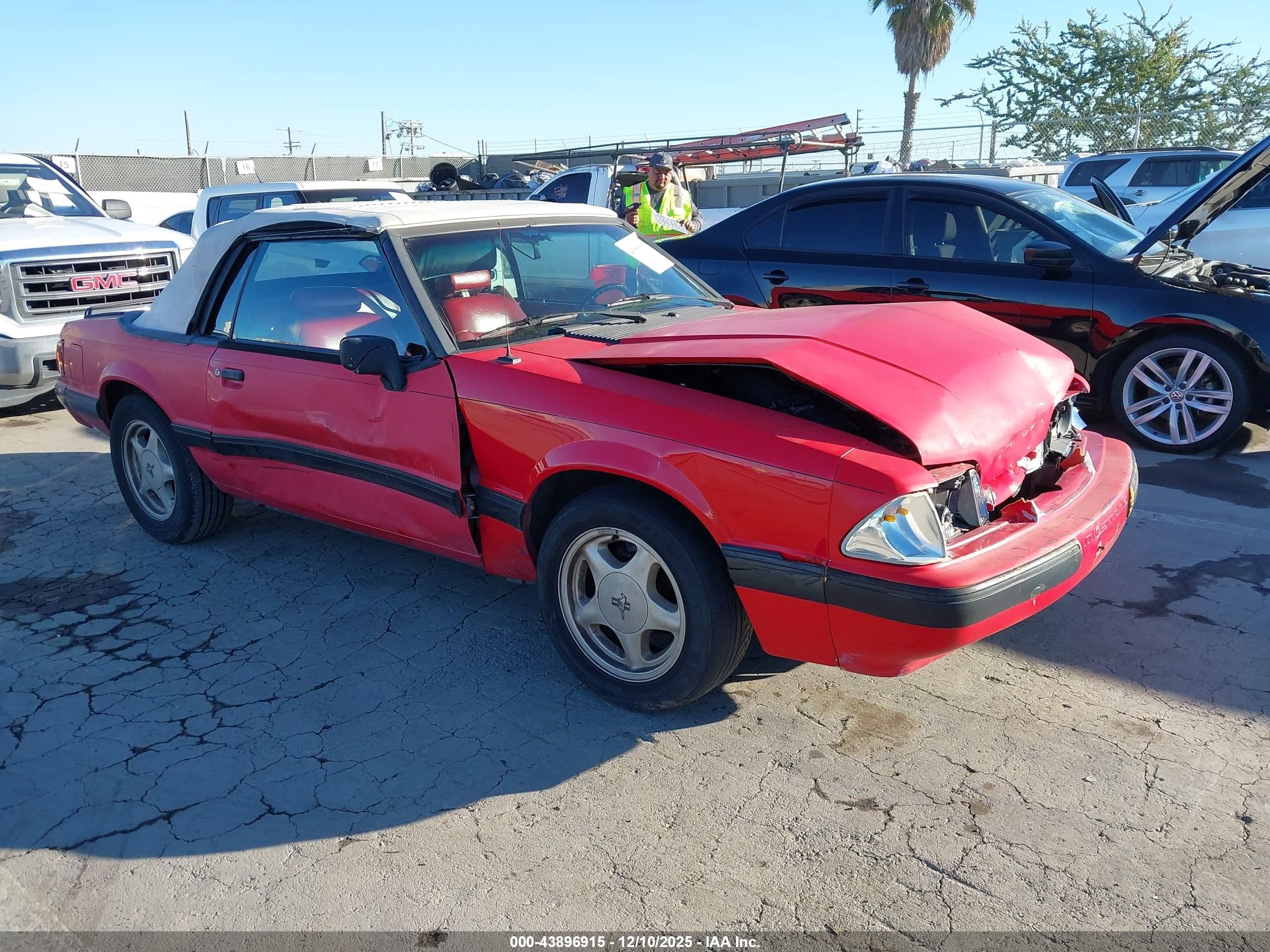 1991 Ford Mustang Lx Red vin: 1FACP44M8MF191611