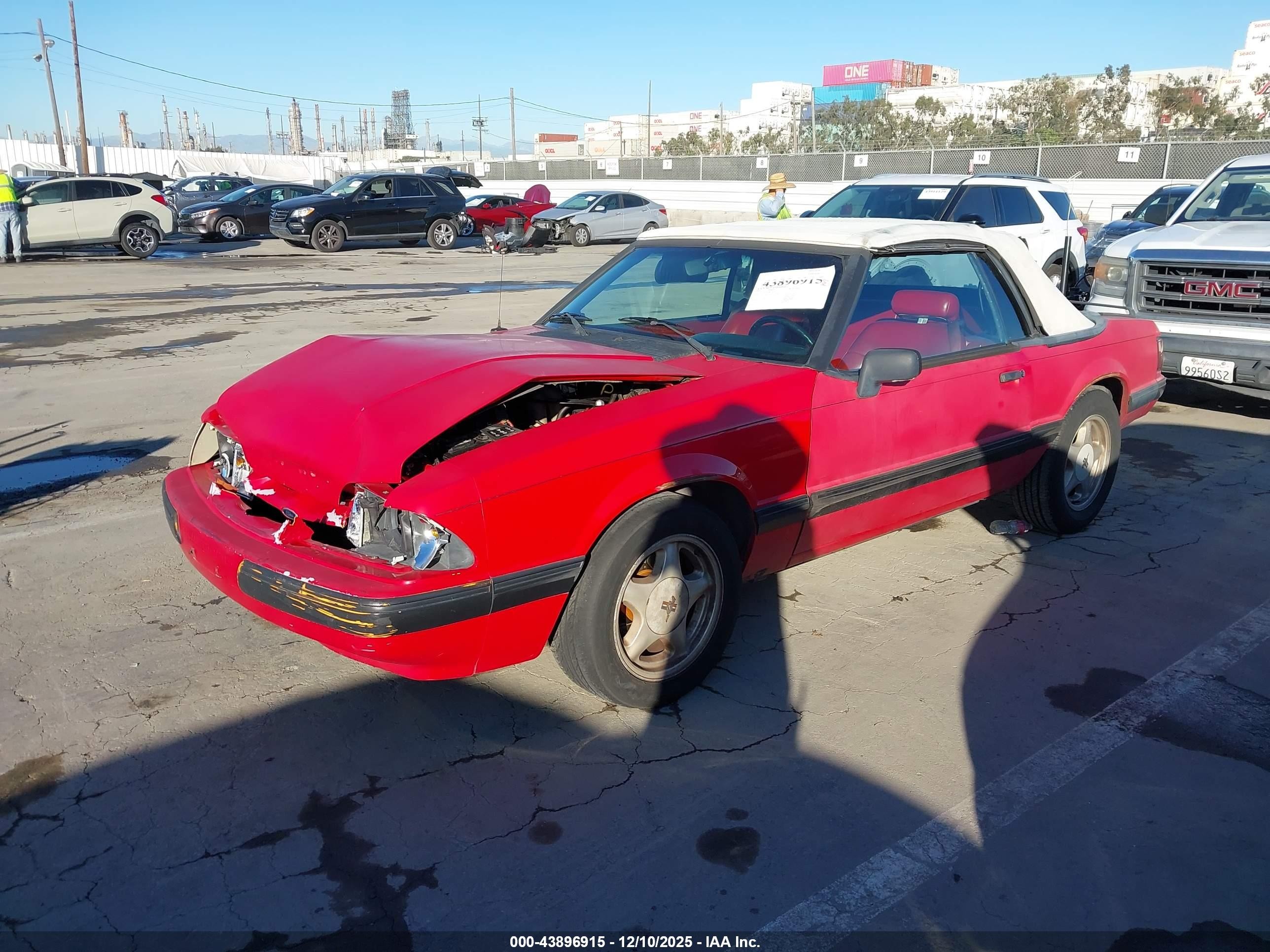 1991 Ford Mustang Lx Red vin: 1FACP44M8MF191611