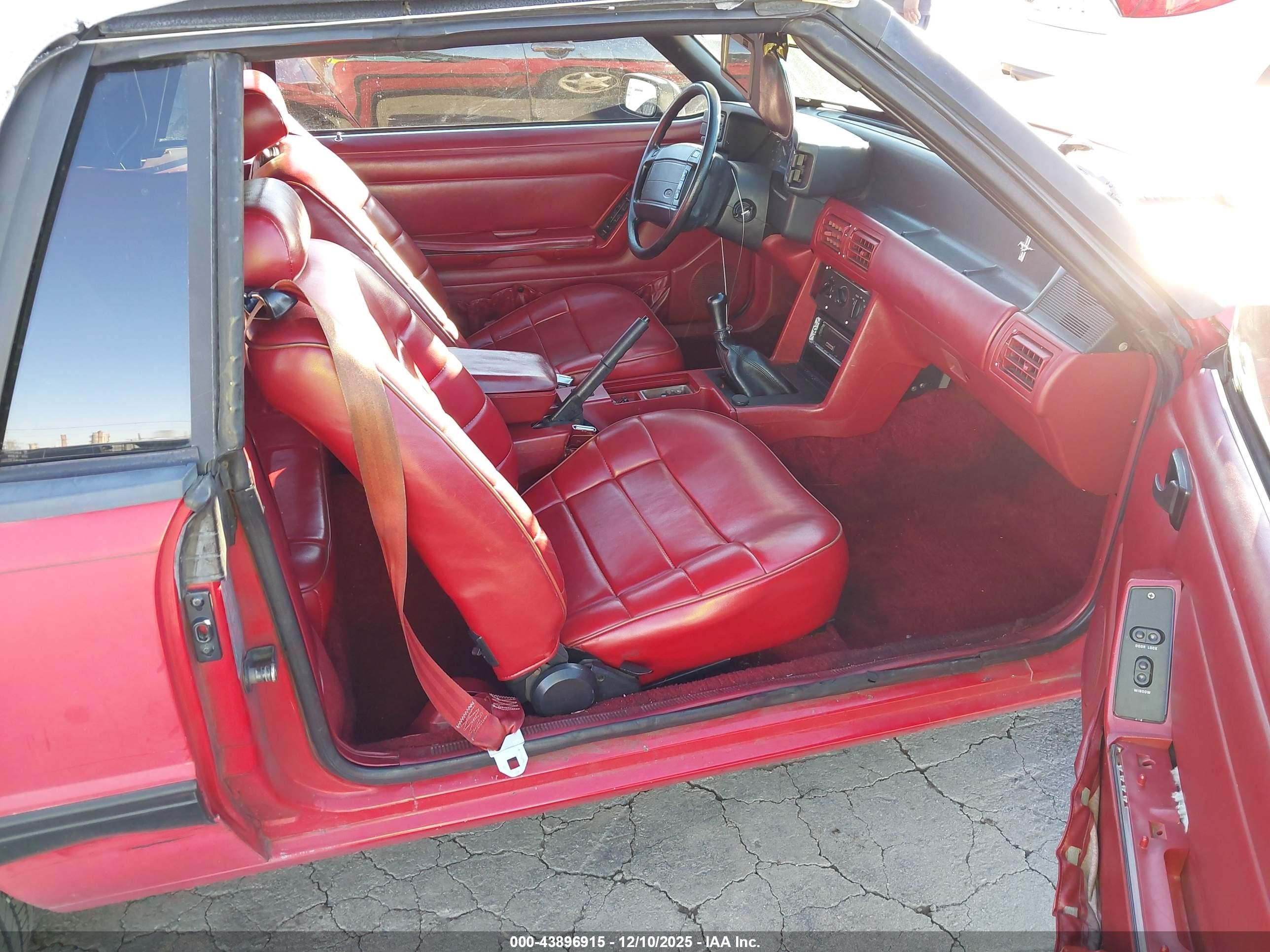 1991 Ford Mustang Lx Red vin: 1FACP44M8MF191611