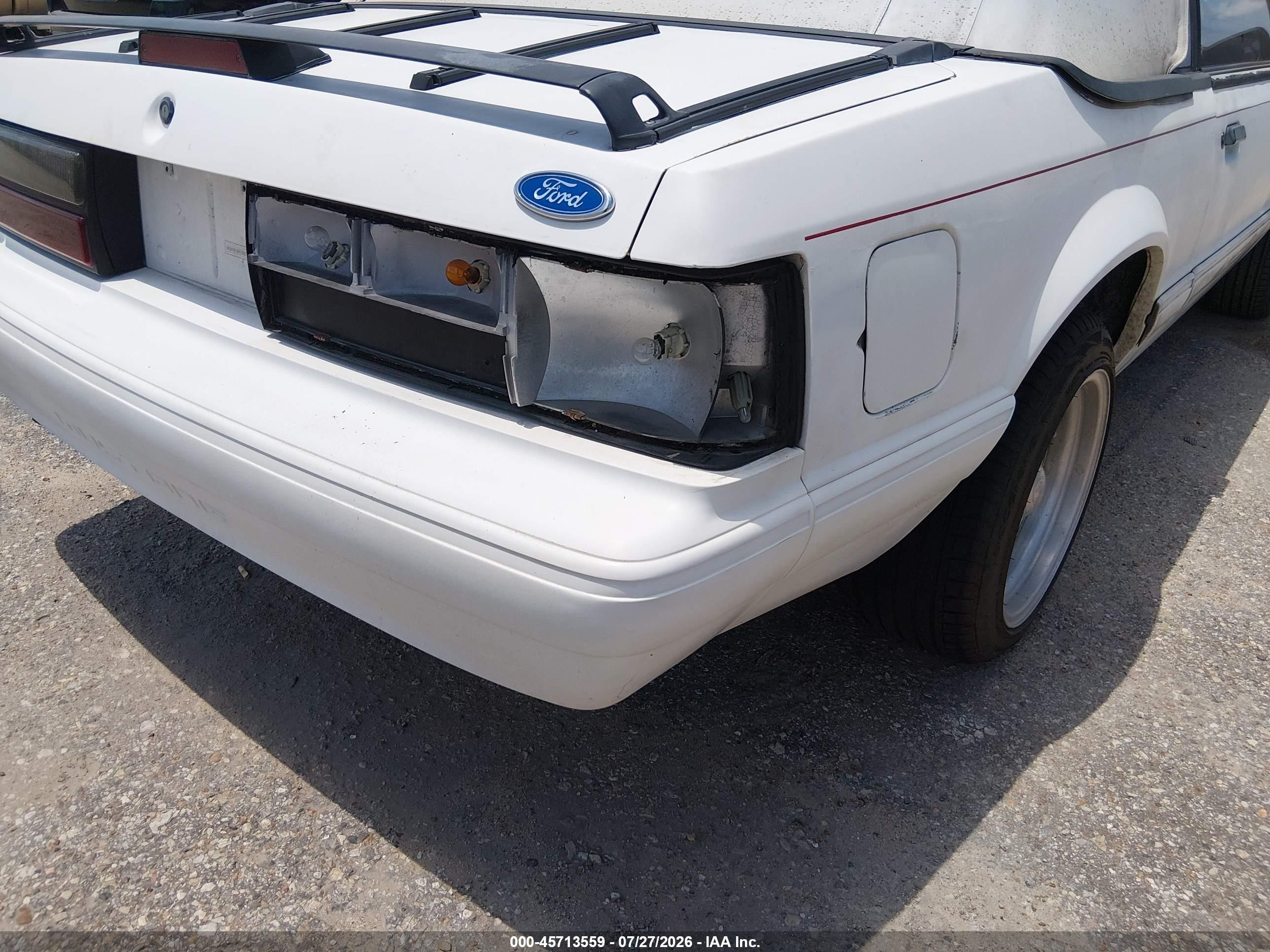 1993 Ford Mustang Lx White vin: 1FACP44M8PF137956